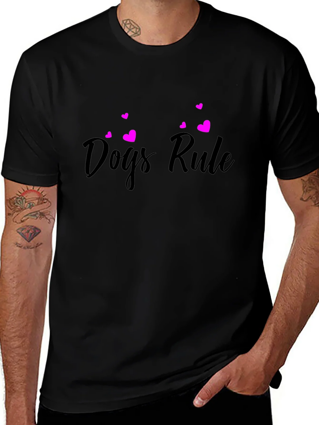 Dogs Rule Black T-Shirt product image 1
