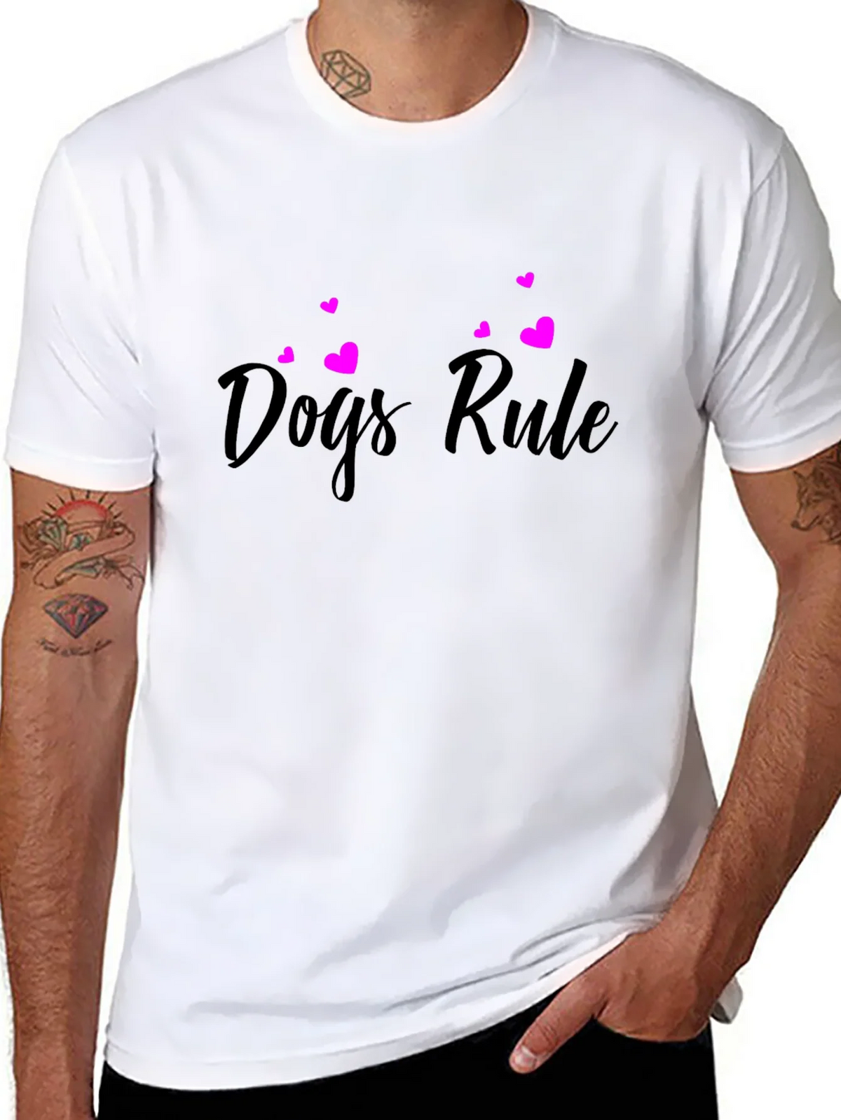 Dogs Rule Black T-Shirt product image 7