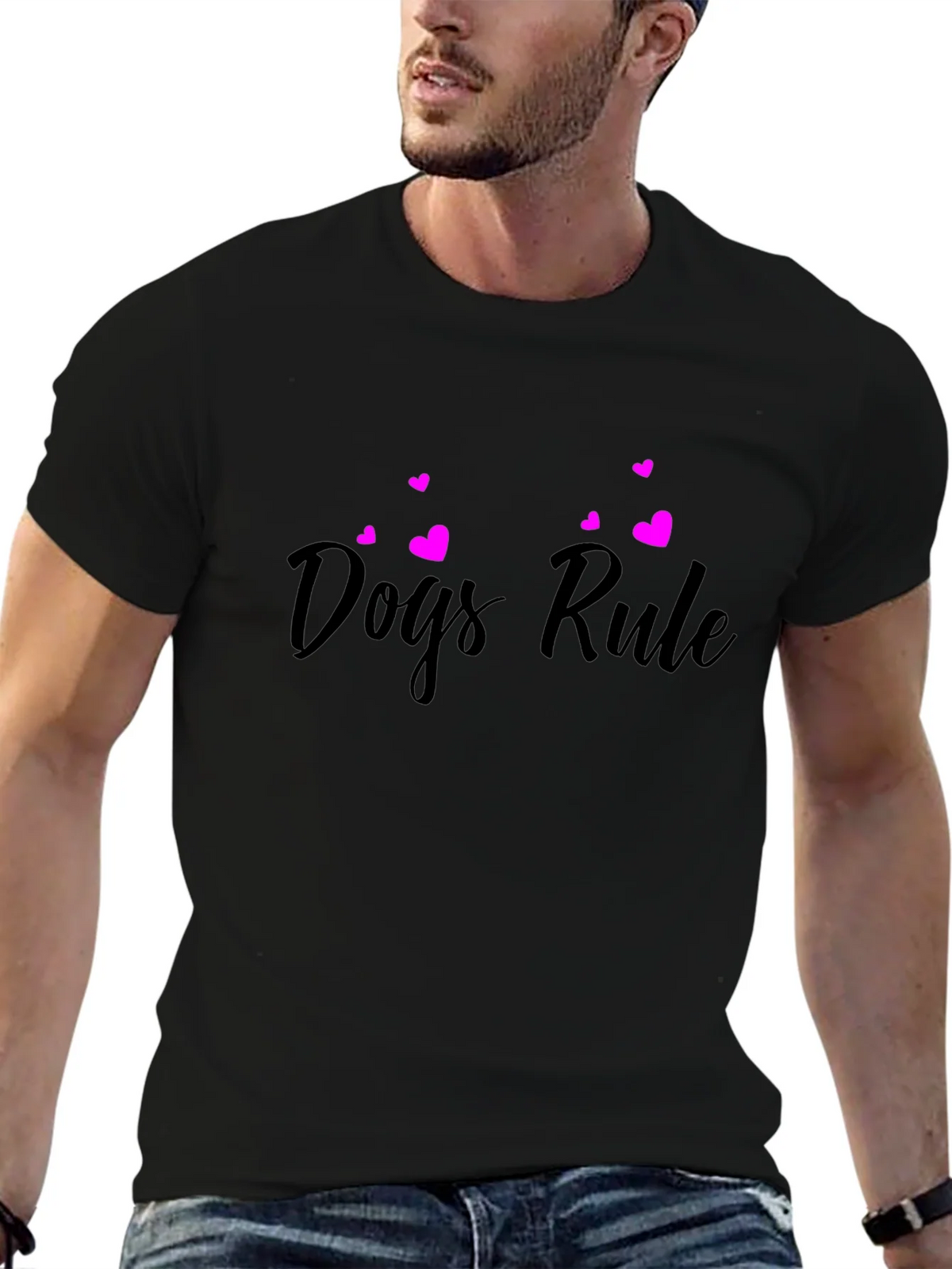 Dogs Rule Black T-Shirt product image 6