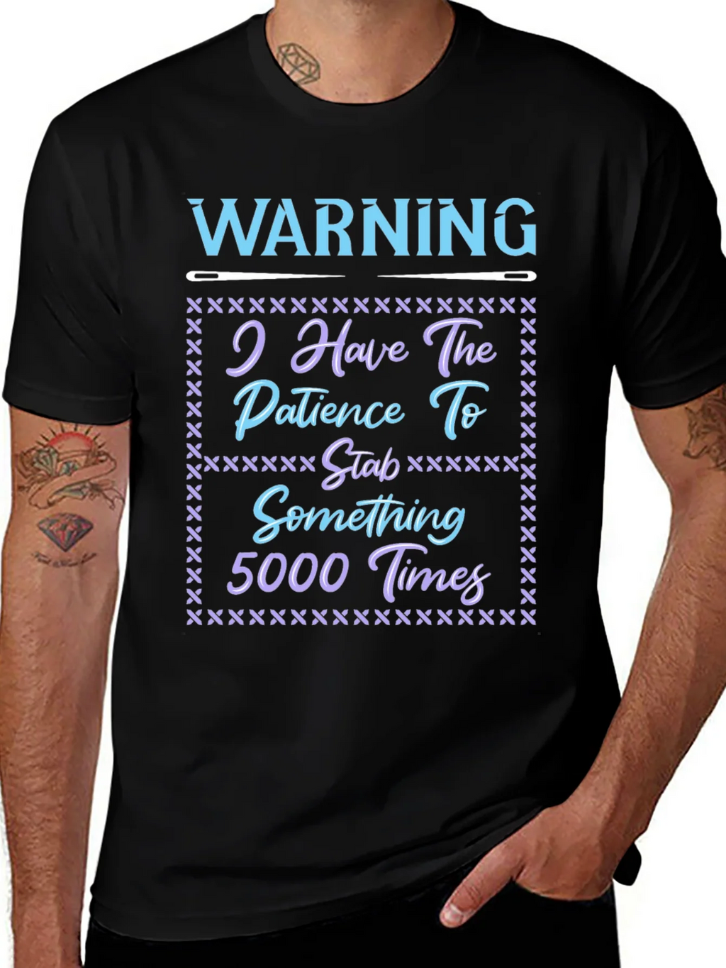 Warning: Patience to Stab 5000 Times T-Shirt product image 1