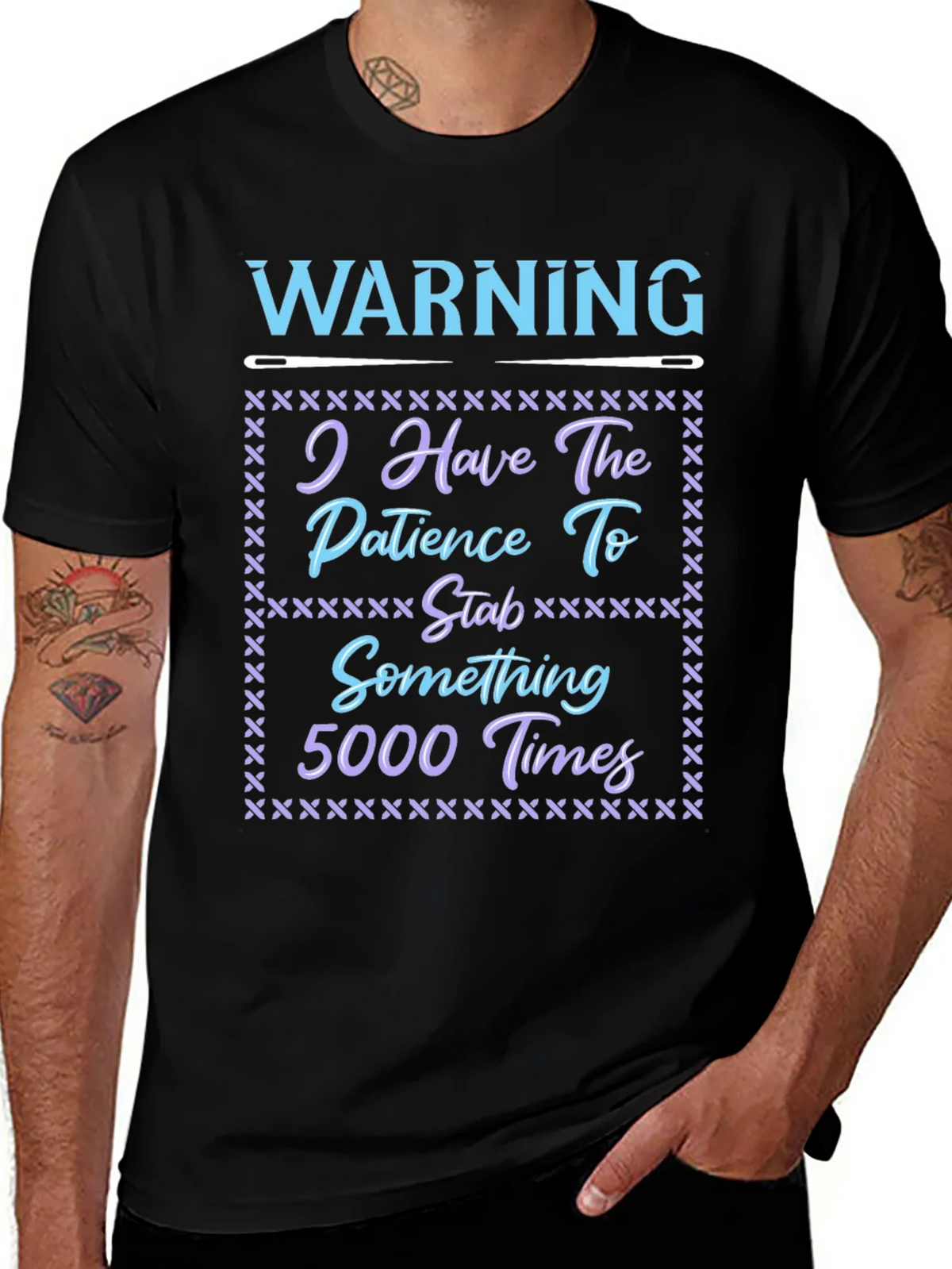 Warning: Patience to Stab 5000 Times T-Shirt product image 1