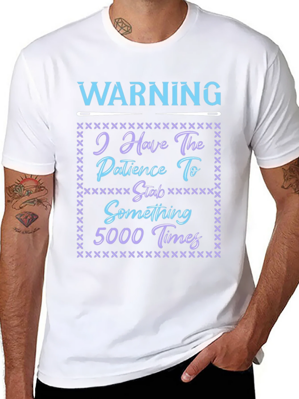 Warning: Patience to Stab 5000 Times T-Shirt product image 7