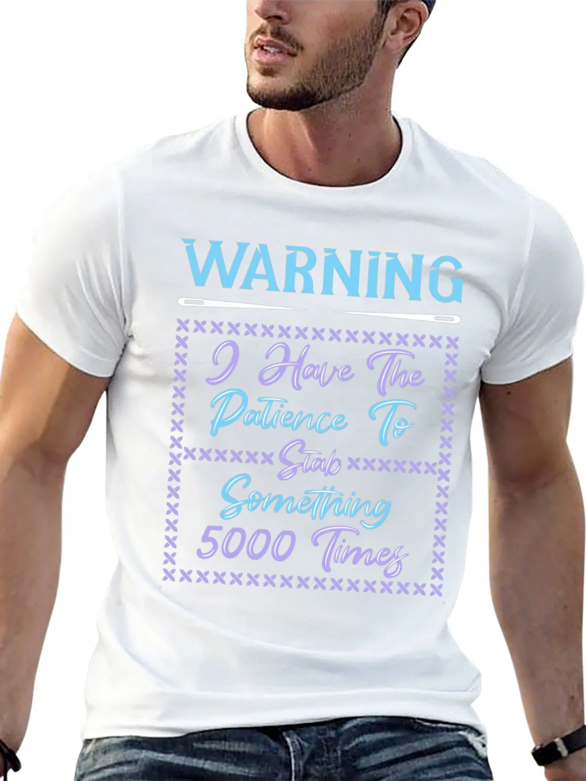 Warning: Patience to Stab 5000 Times T-Shirt product image 12
