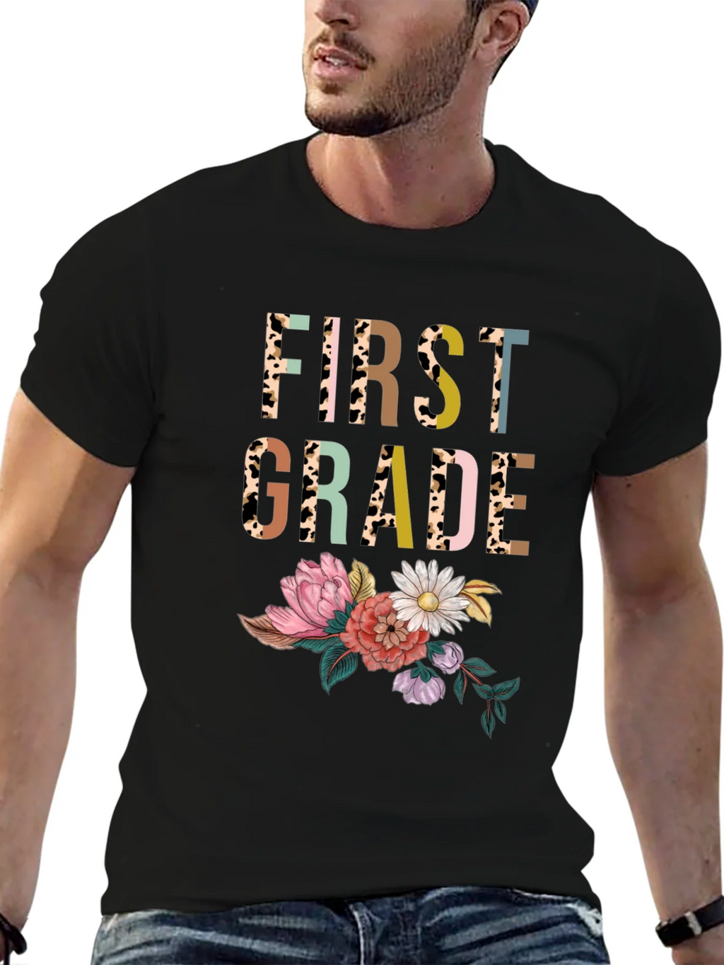 First Grade Floral Teacher Shirt product image 6