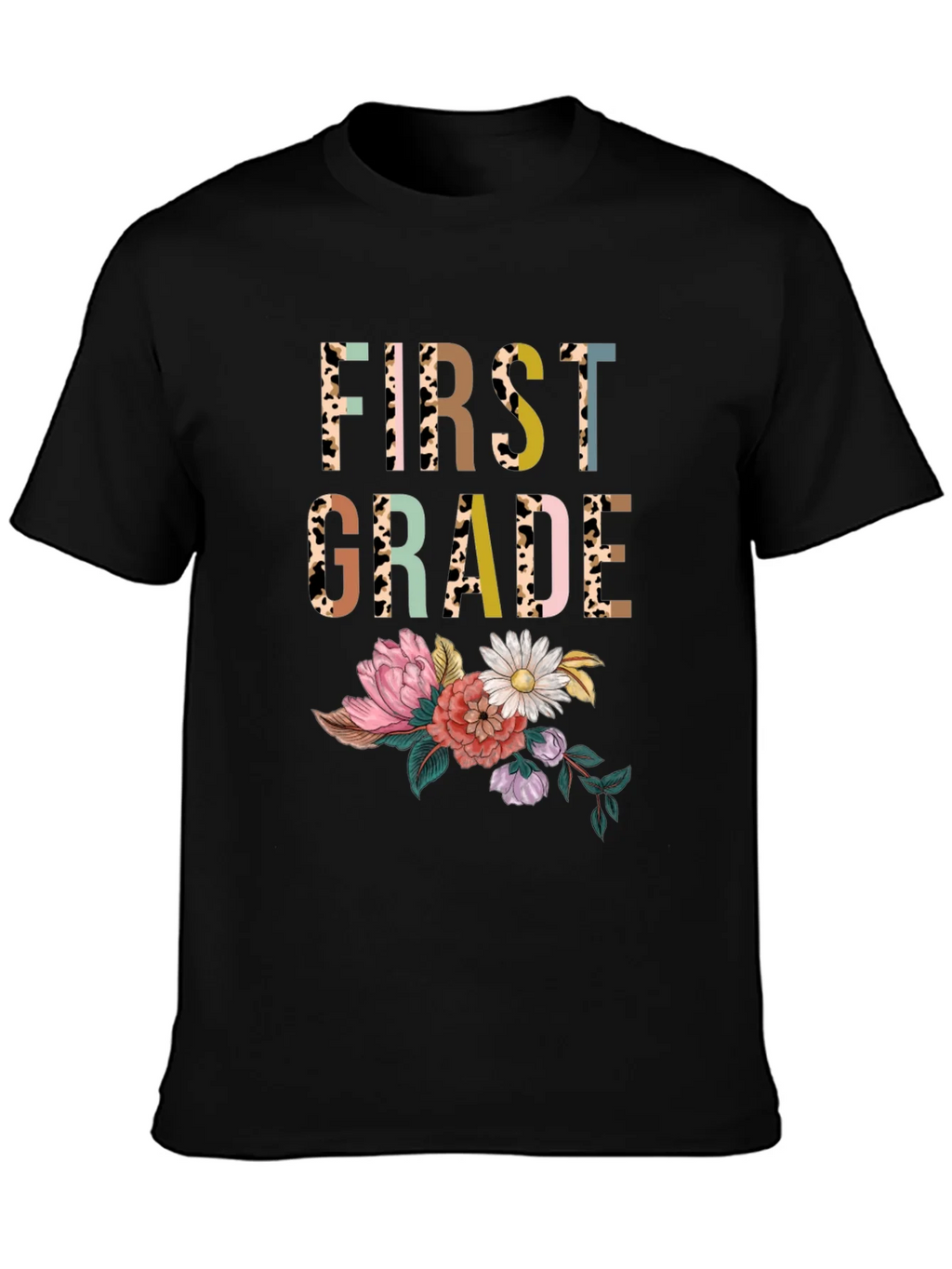 First Grade Floral Teacher Shirt product image 3