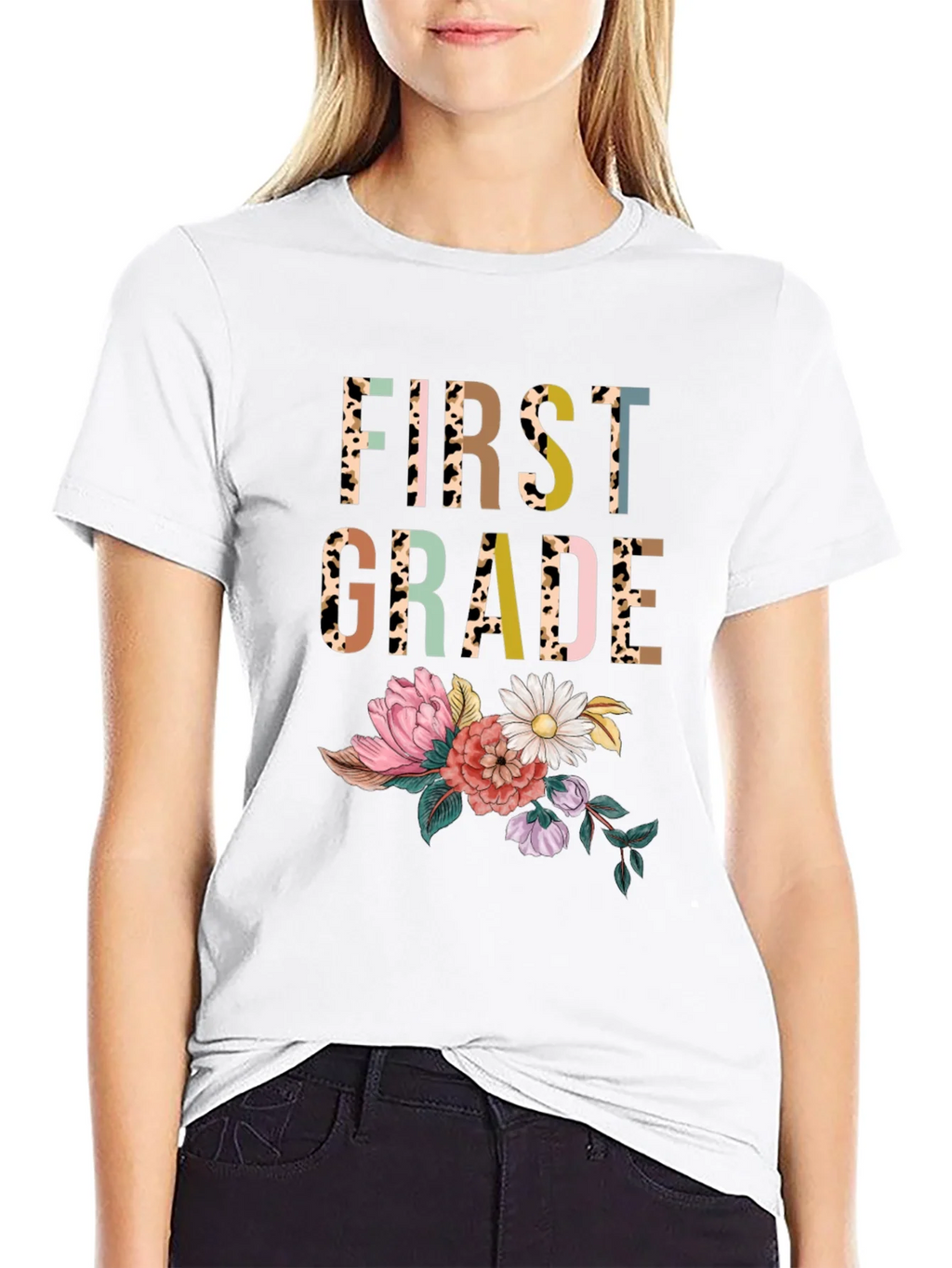 First Grade Floral Teacher Shirt product image 8
