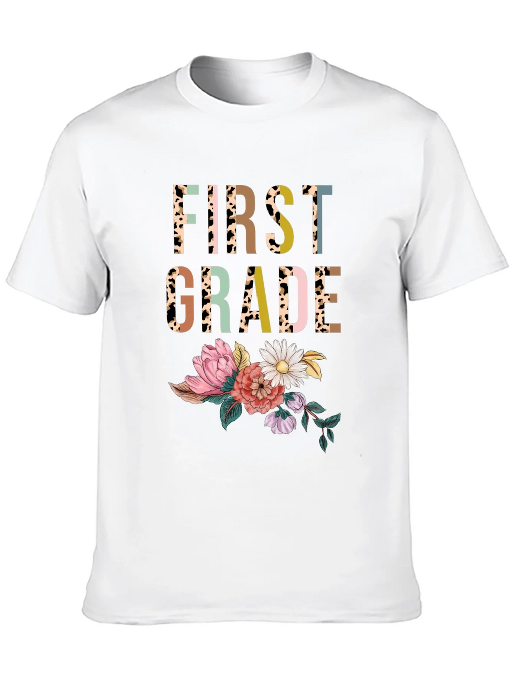 First Grade Floral Teacher Shirt product image 9
