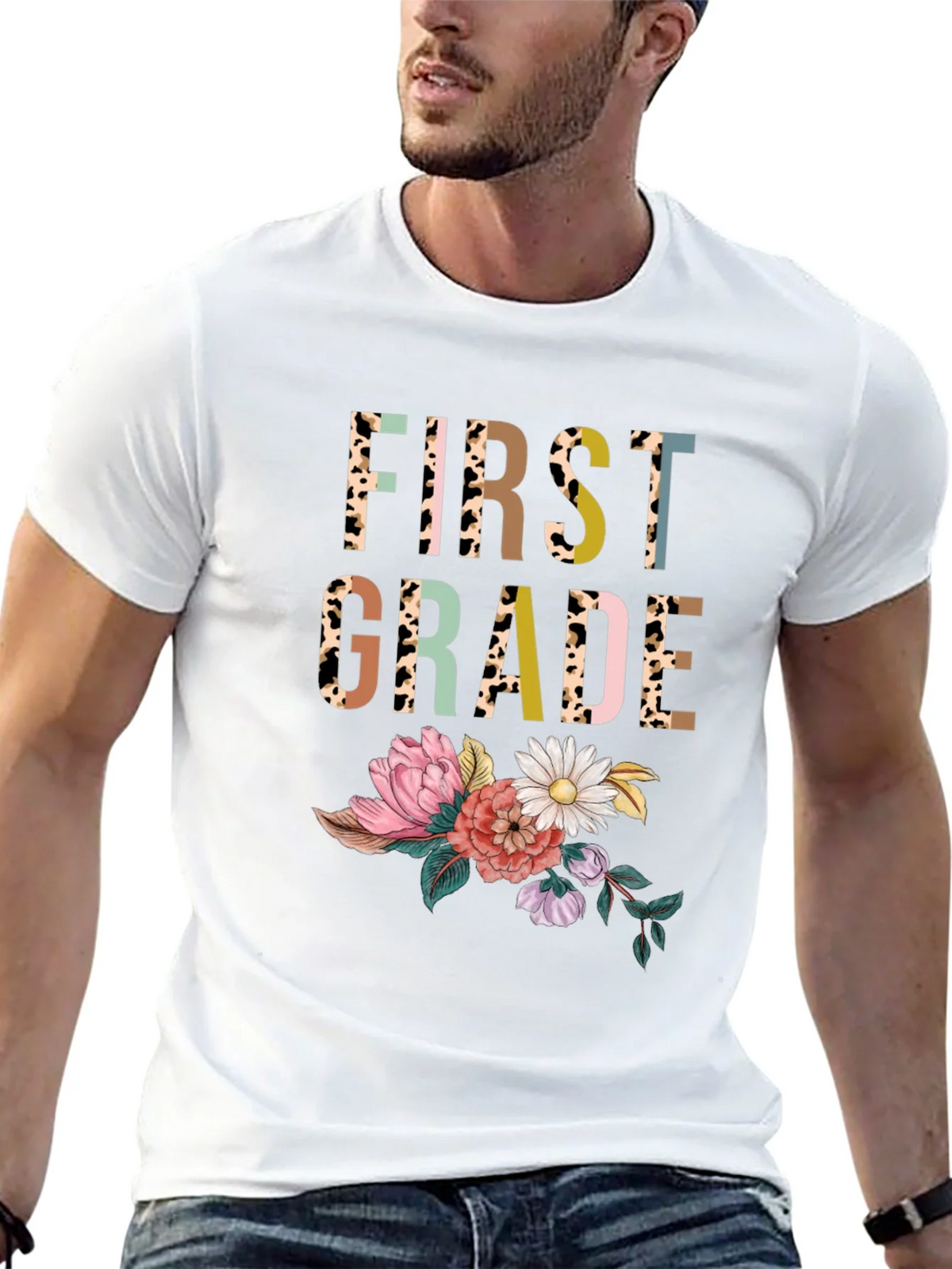 First Grade Floral Teacher Shirt product image 12