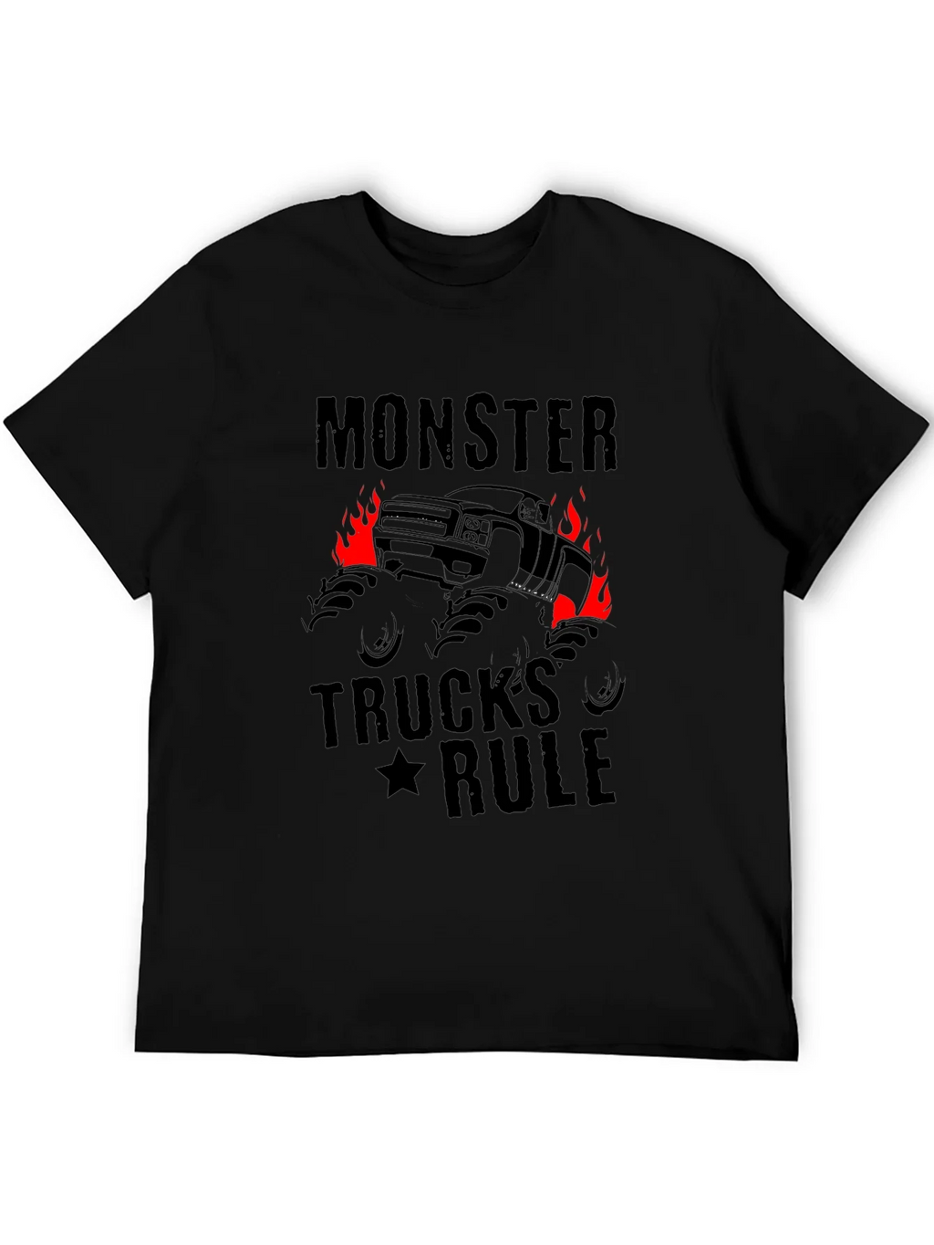 Monster Trucks Rule Graphic Black T-Shirt product image 5