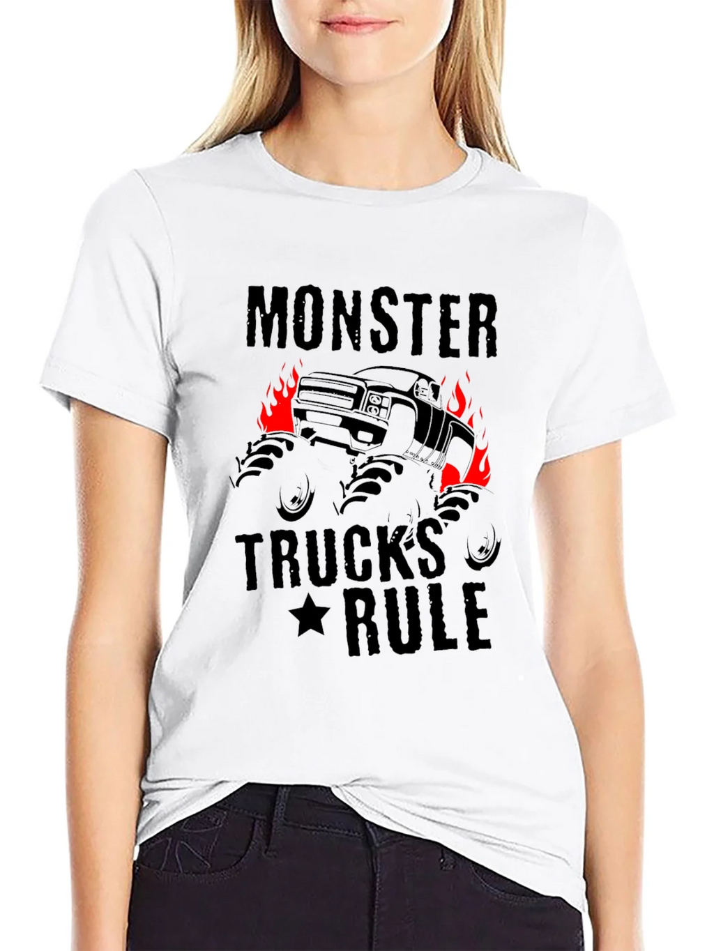 Monster Trucks Rule Graphic Black T-Shirt product image 8