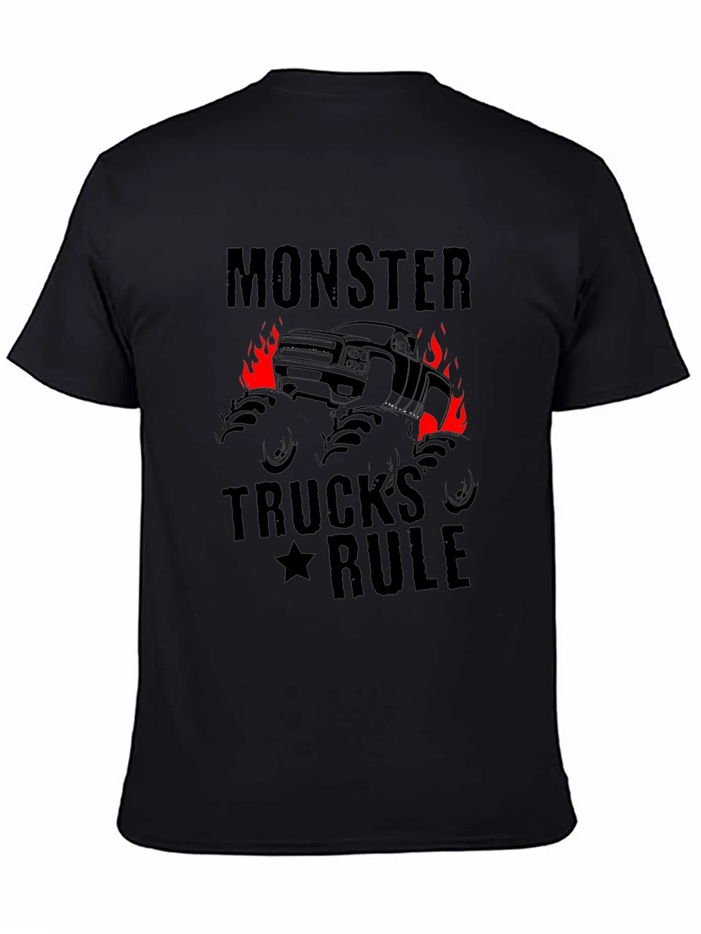 Monster Trucks Rule Graphic Black T-Shirt product image 4