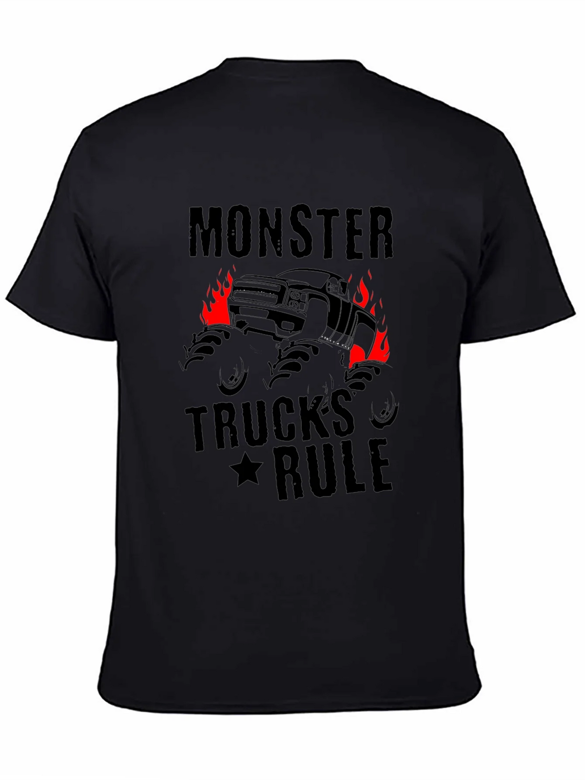 Monster Trucks Rule Graphic Black T-Shirt product image 4