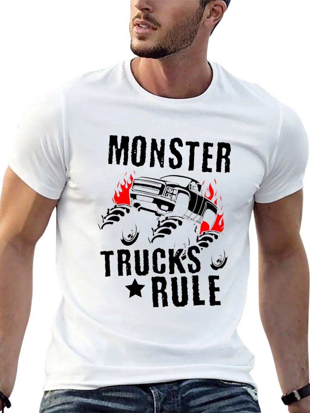 Monster Trucks Rule Graphic Black T-Shirt product image 12