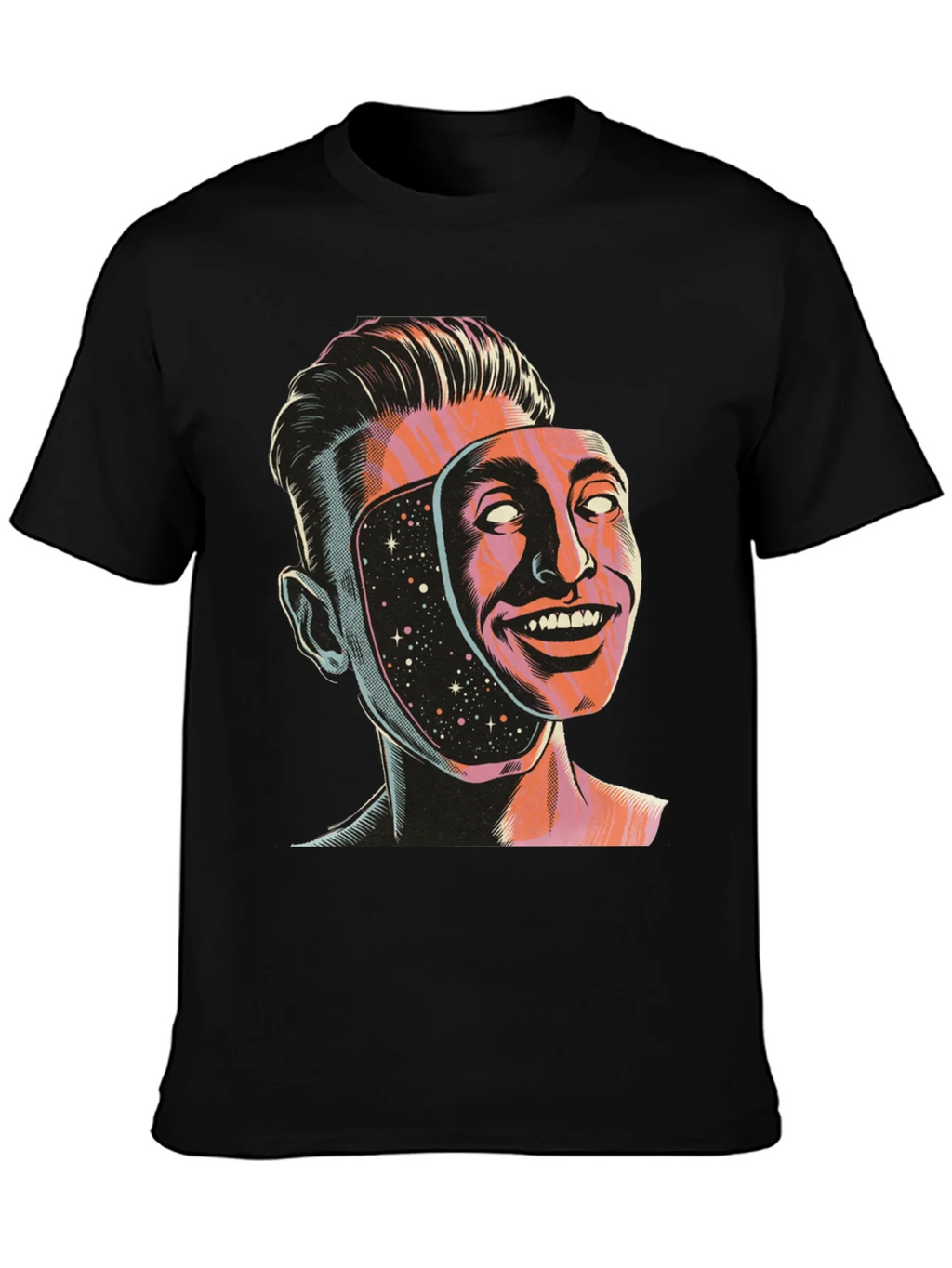 Surreal Man Face Mask Graphic Tee product image 3