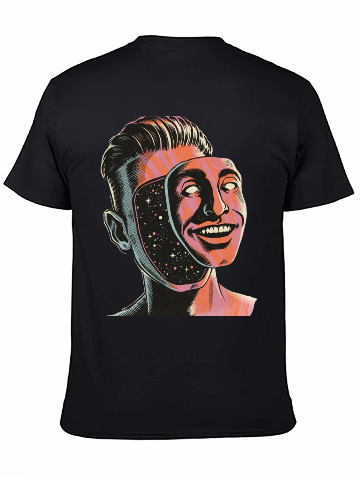 Surreal Man Face Mask Graphic Tee product image 4