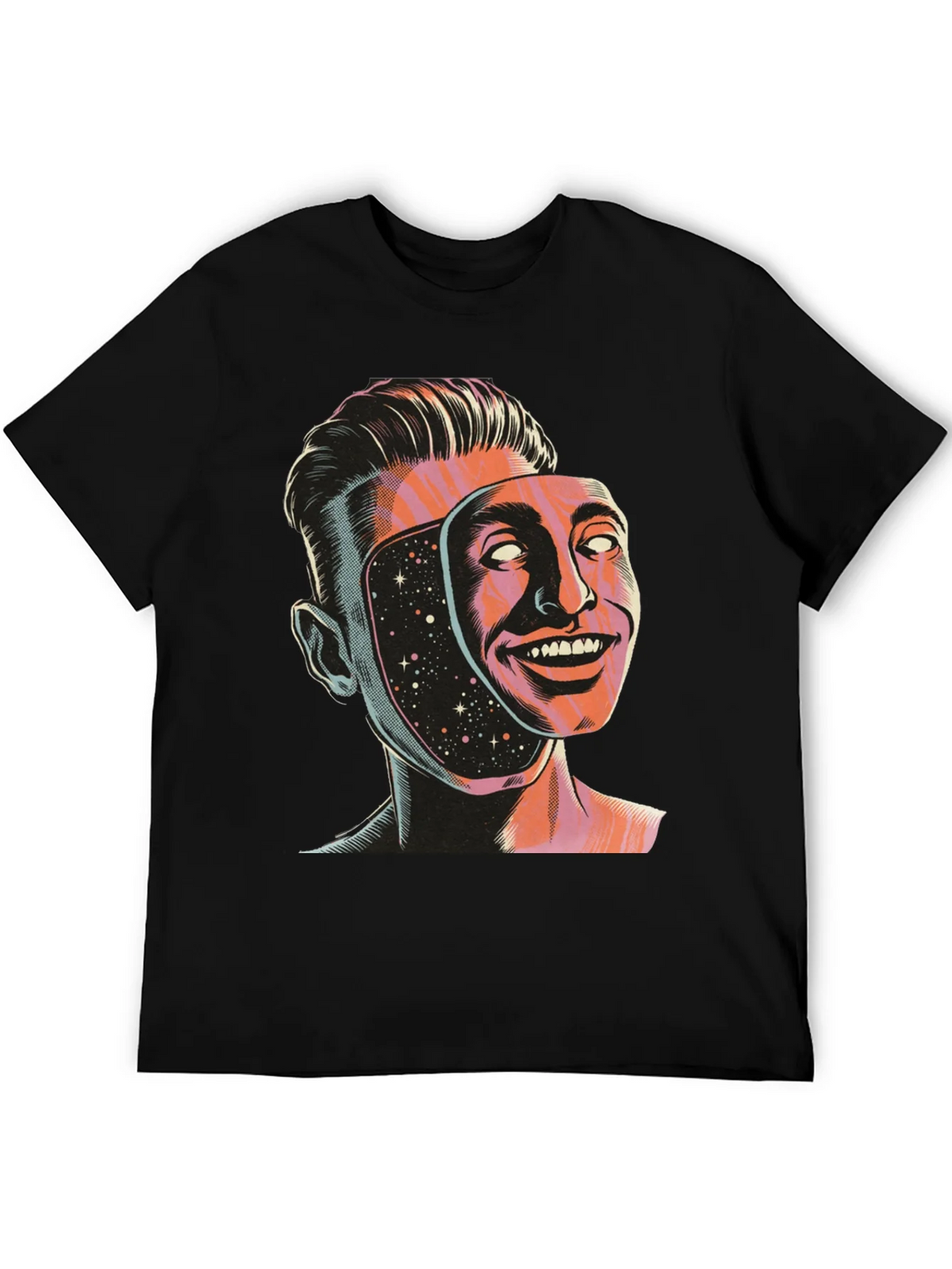 Surreal Man Face Mask Graphic Tee product image 5