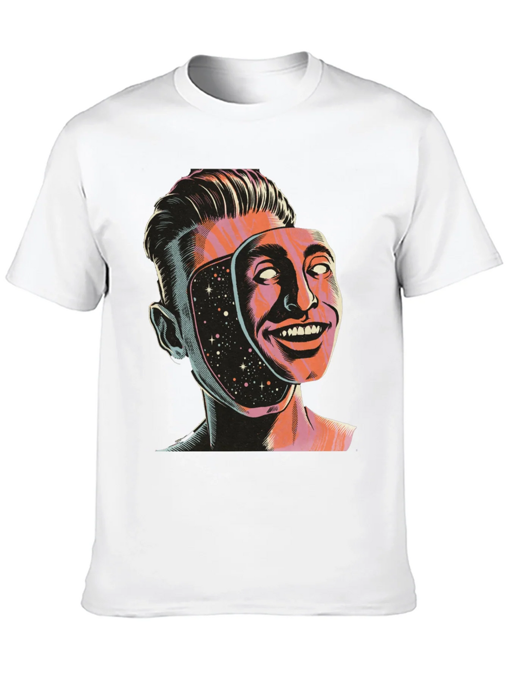Surreal Man Face Mask Graphic Tee product image 8
