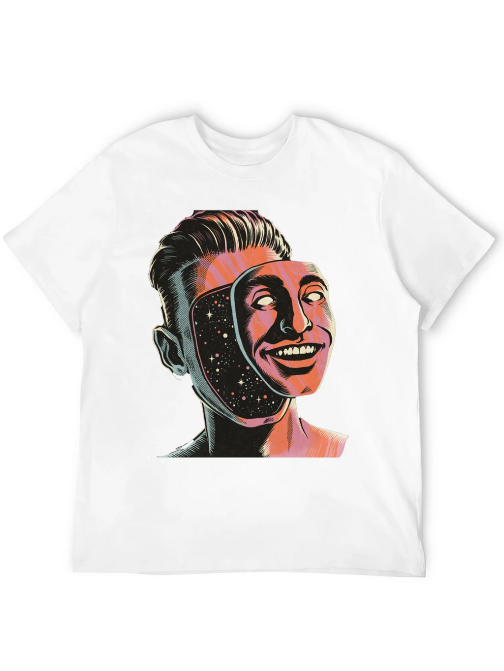 Surreal Man Face Mask Graphic Tee product image 9