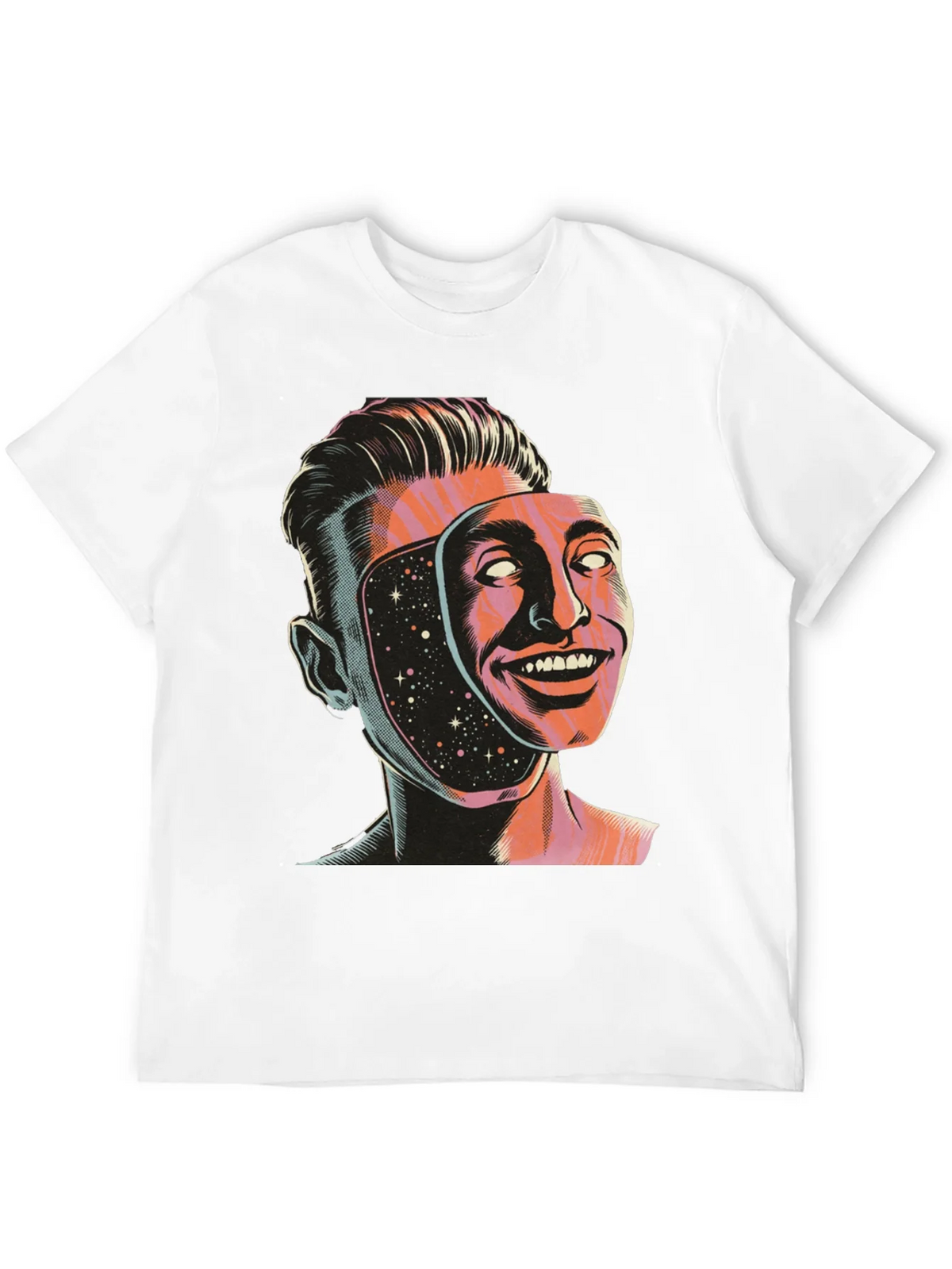 Surreal Man Face Mask Graphic Tee product image 9