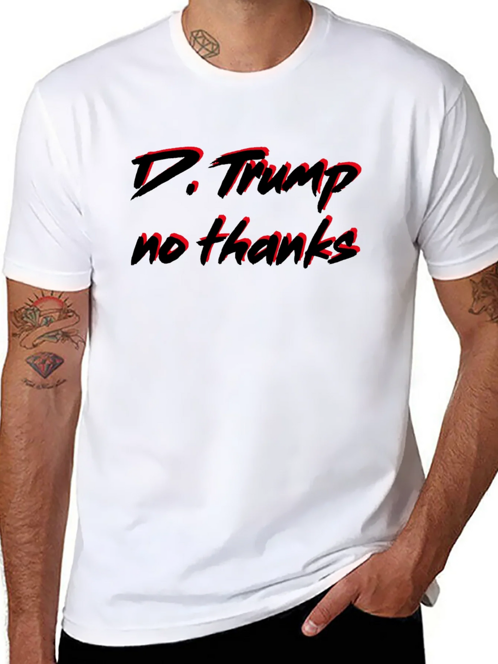 D. Trump No Thanks Black T-Shirt product image 6
