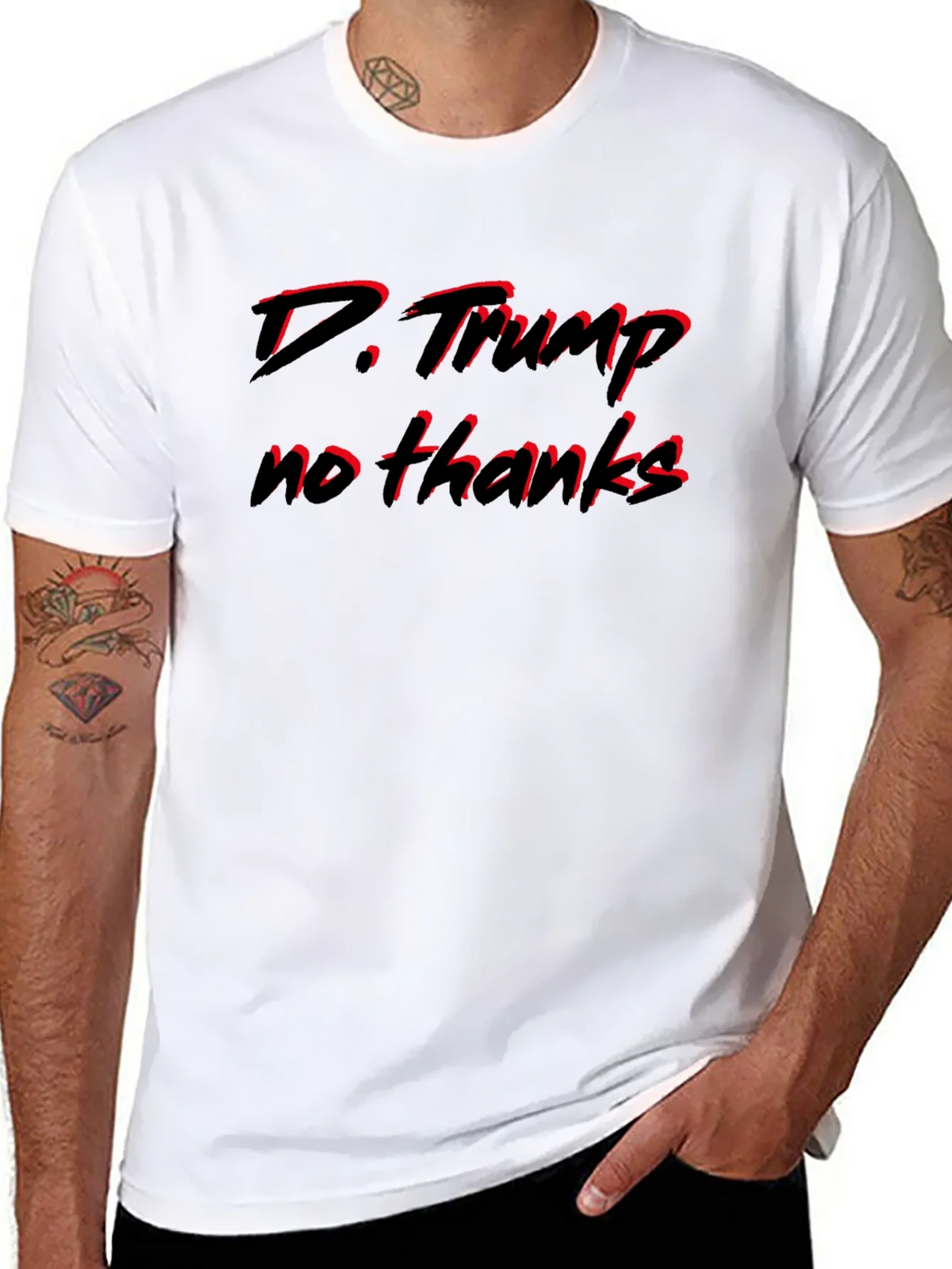 D. Trump No Thanks Black T-Shirt product image 6
