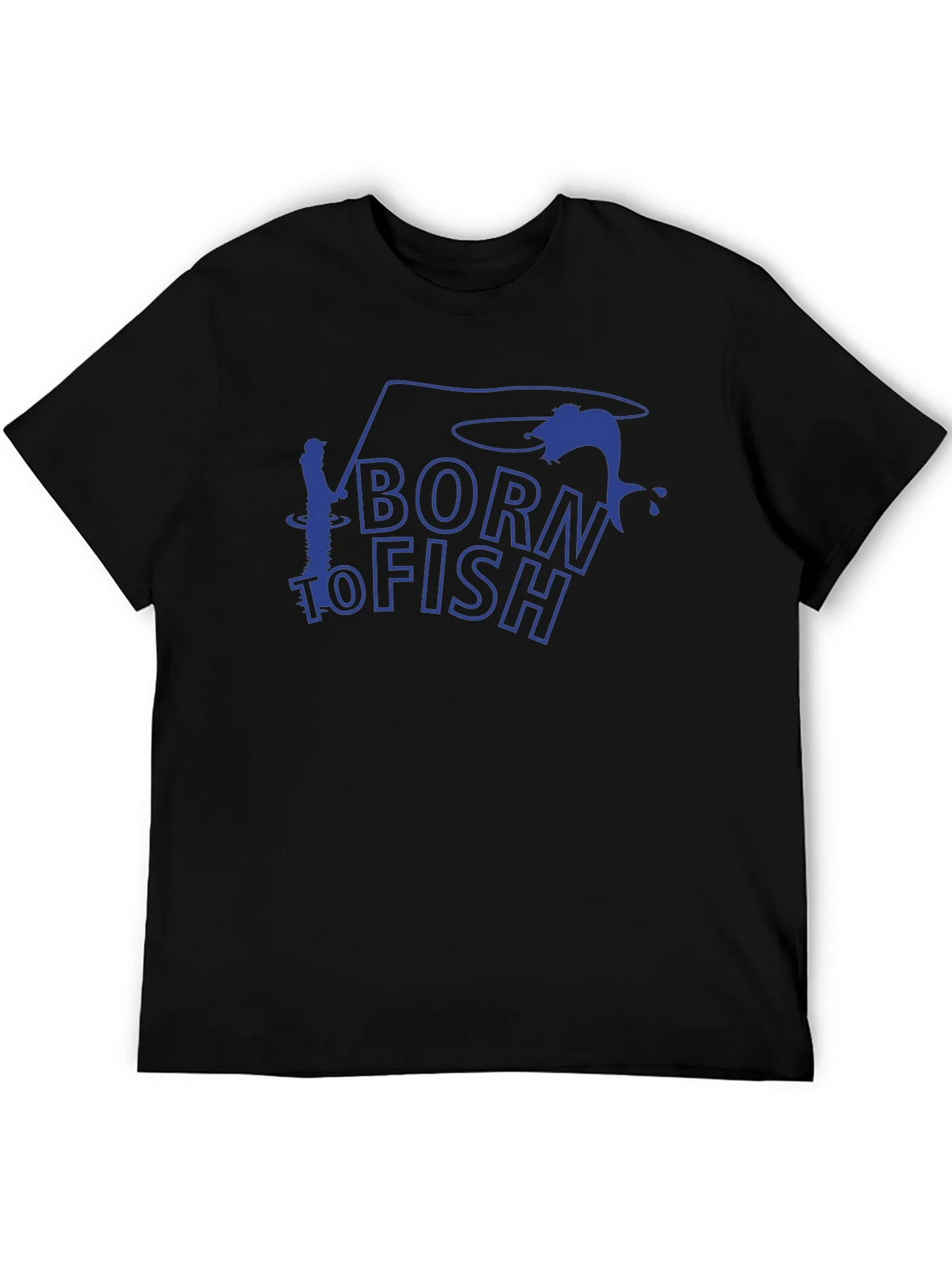 Born to Fish Black Graphic T-Shirt product image 5