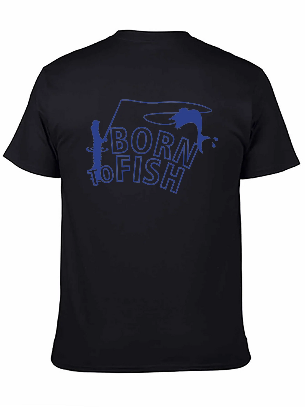 Born to Fish Black Graphic T-Shirt product image 4