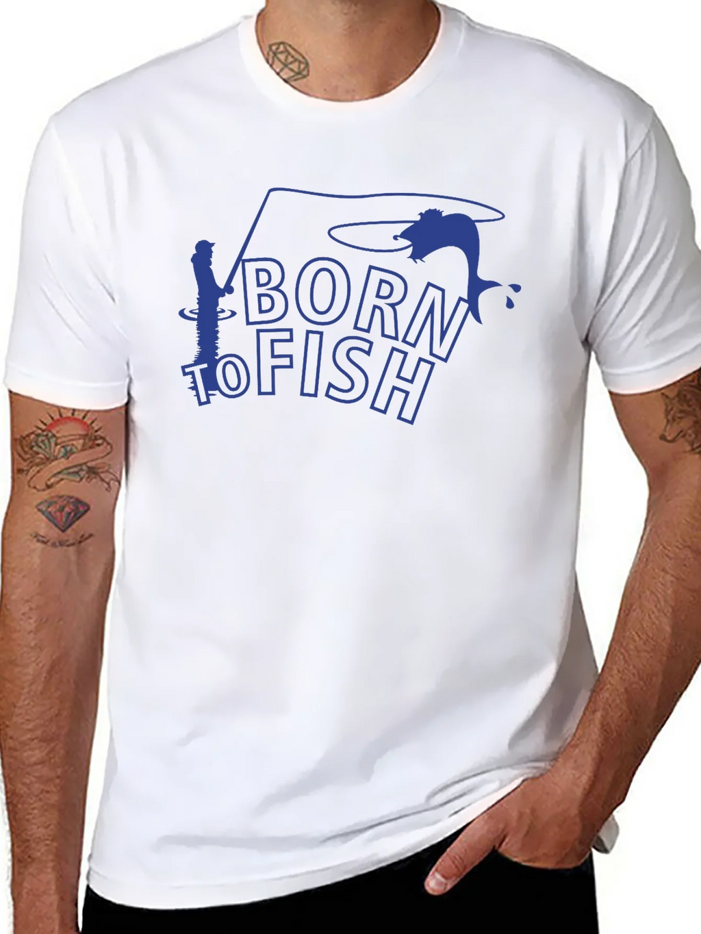 Born to Fish Black Graphic T-Shirt product image 7