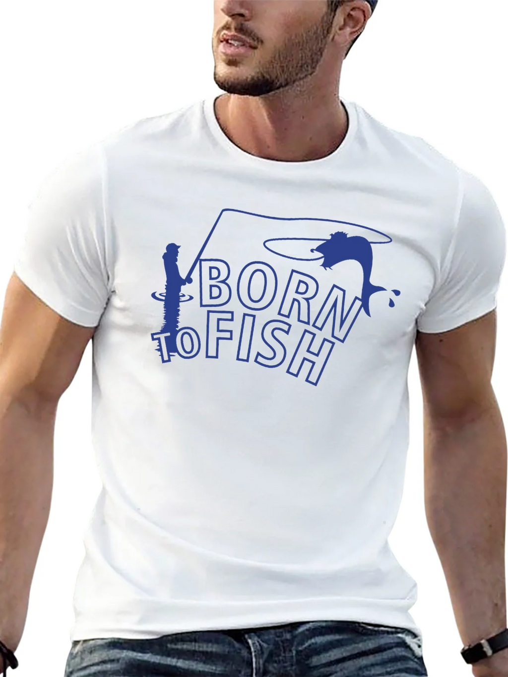 Born to Fish Black Graphic T-Shirt product image 12