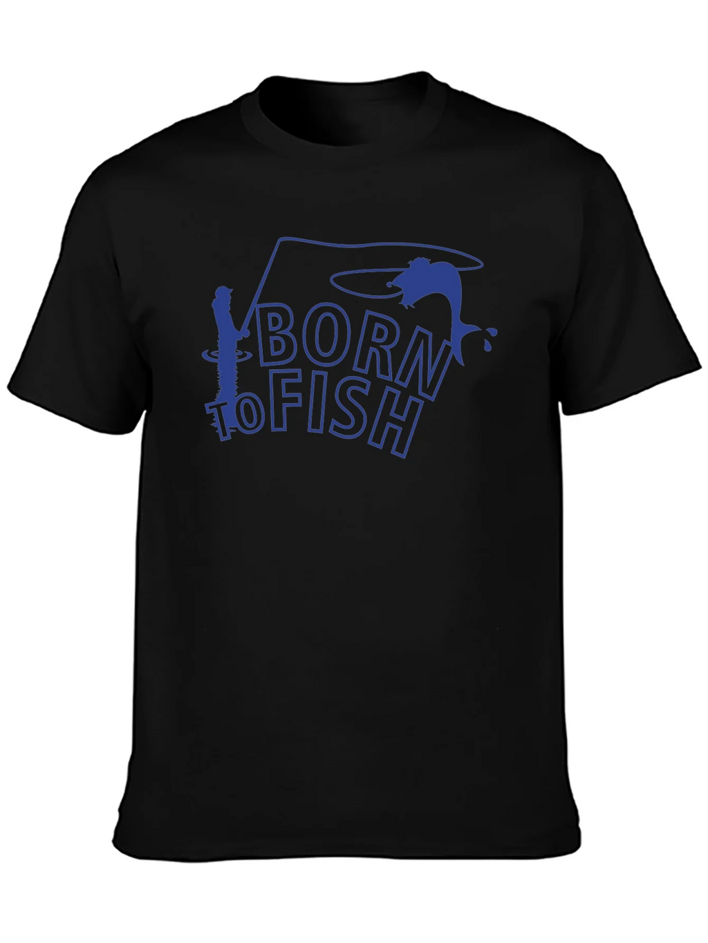 Born to Fish Black Graphic T-Shirt product image 3