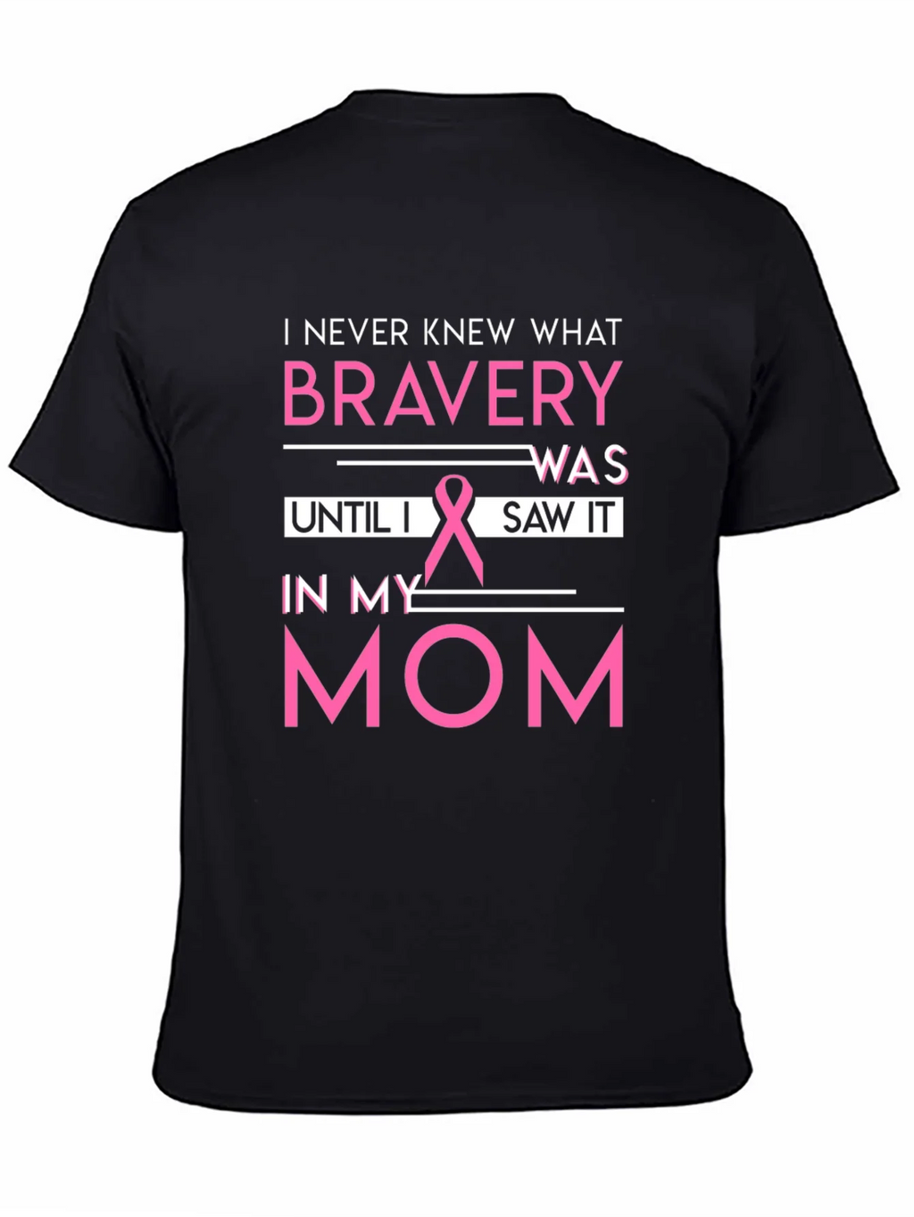 Bravery Breast Cancer Awareness Black T-Shirt product image 4