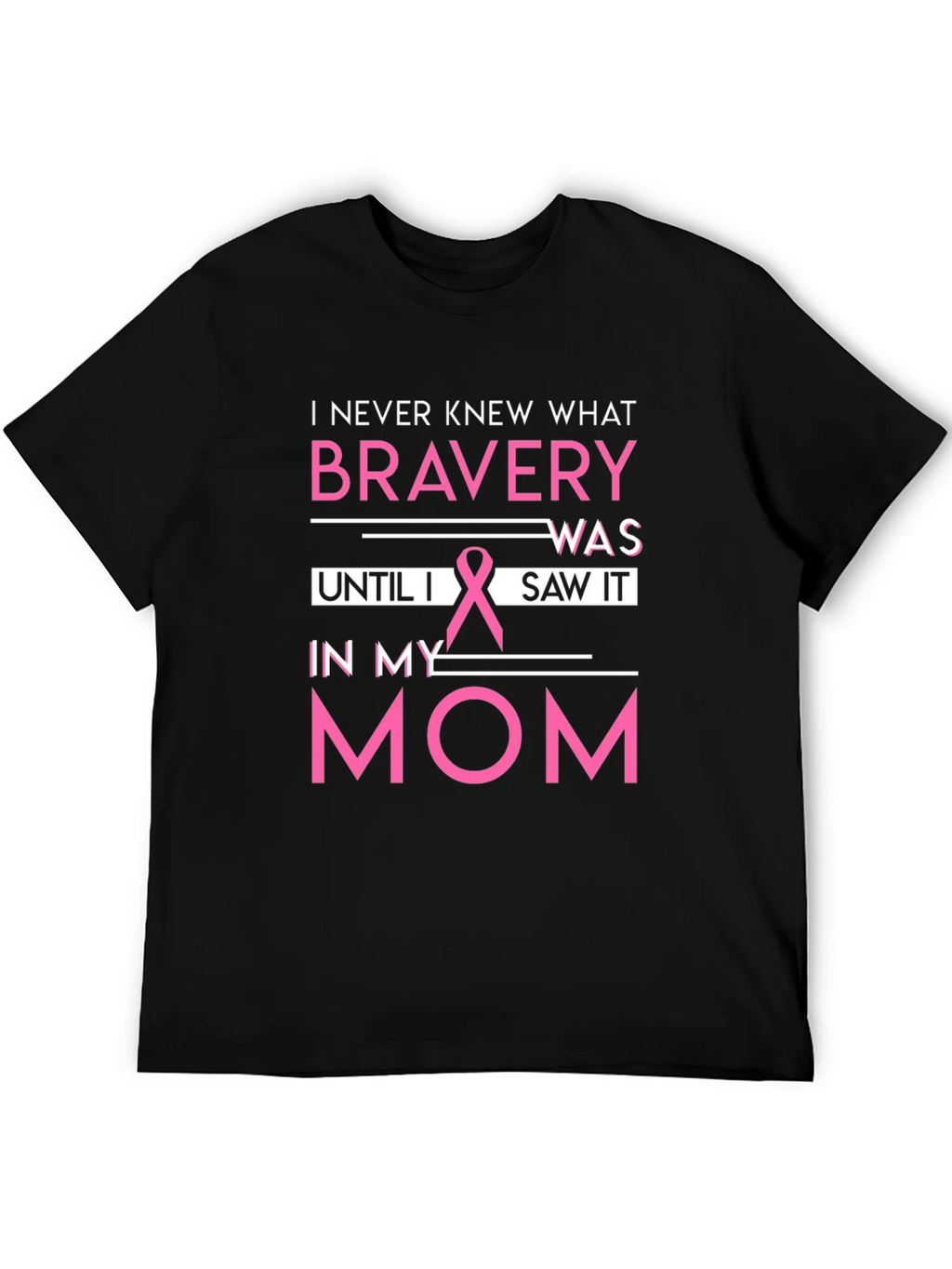 Bravery Breast Cancer Awareness Black T-Shirt product image 5