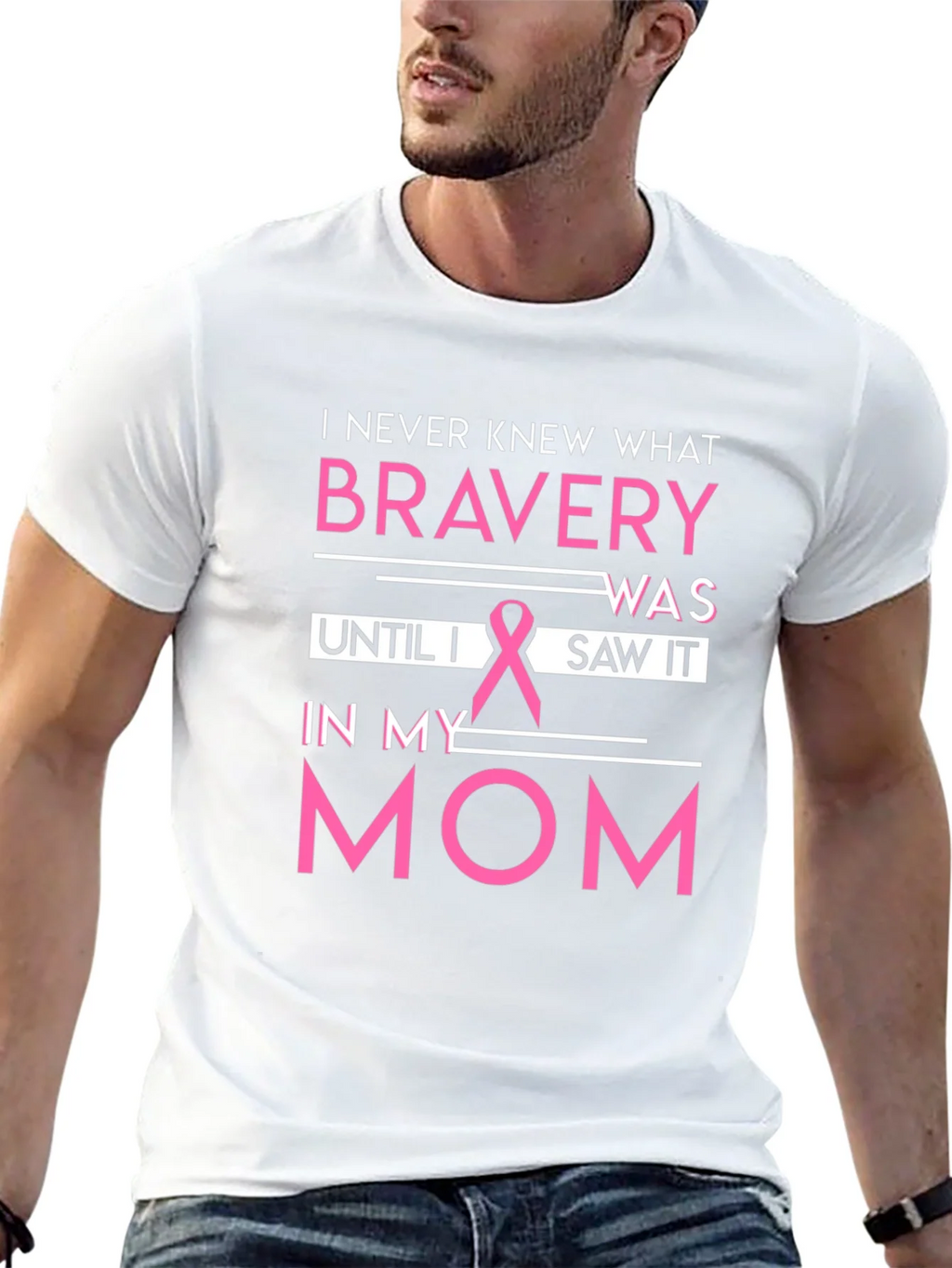 Bravery Breast Cancer Awareness Black T-Shirt product image 12
