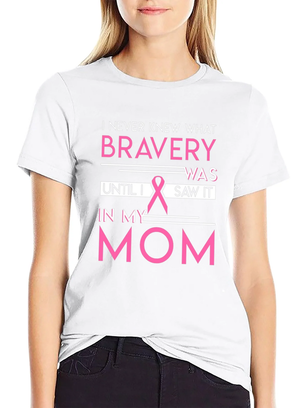 Bravery Breast Cancer Awareness Black T-Shirt product image 8