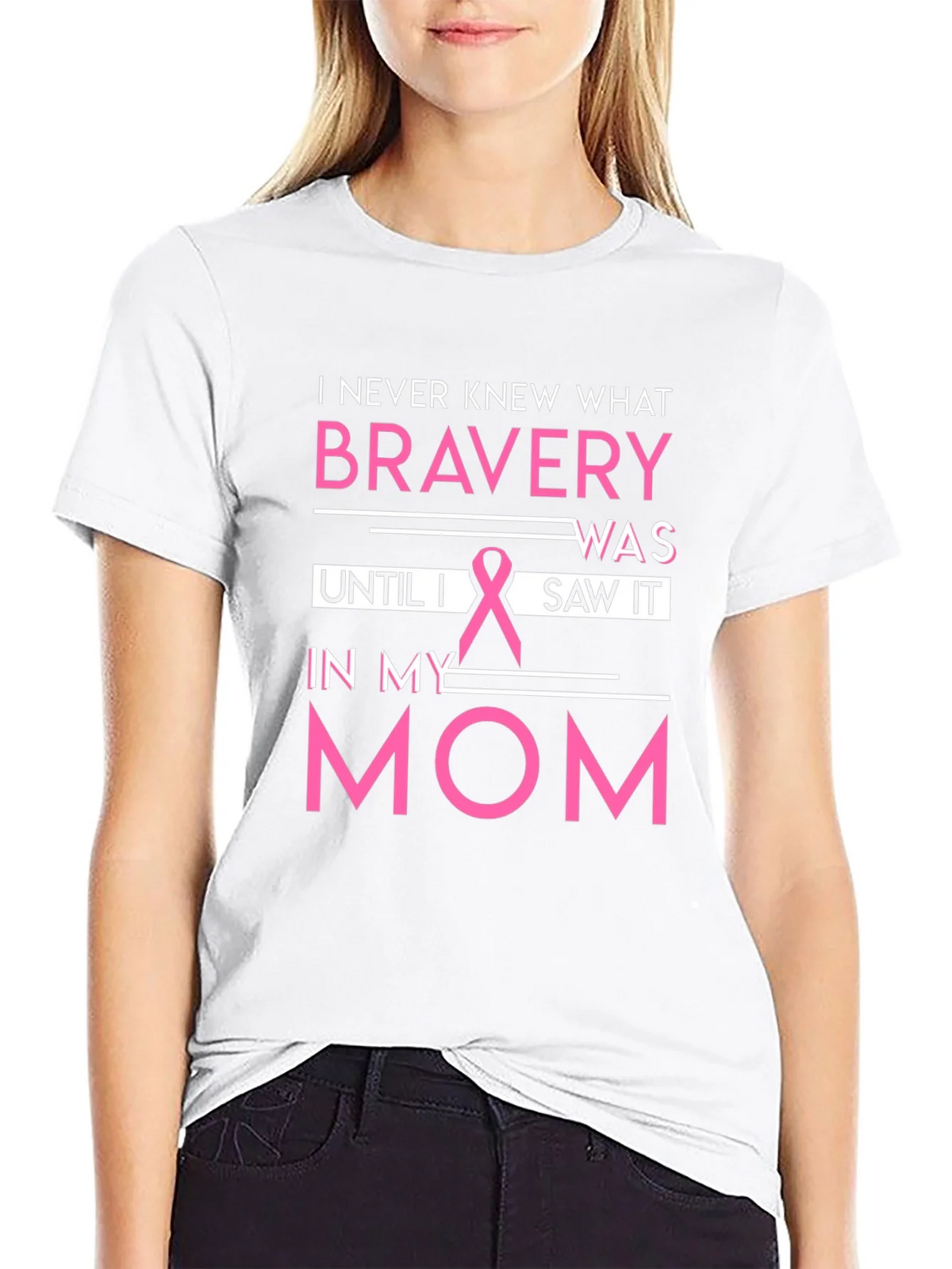 Bravery Breast Cancer Awareness Black T-Shirt product image 8