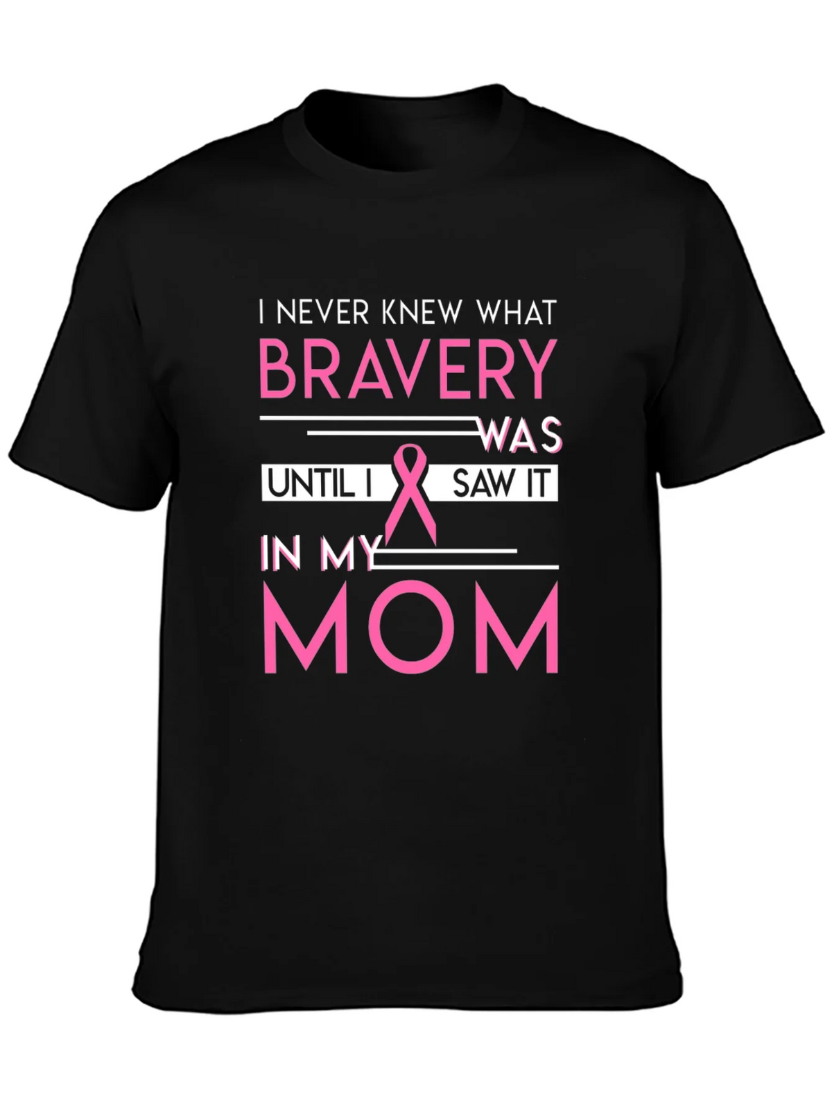 Bravery Breast Cancer Awareness Black T-Shirt product image 3