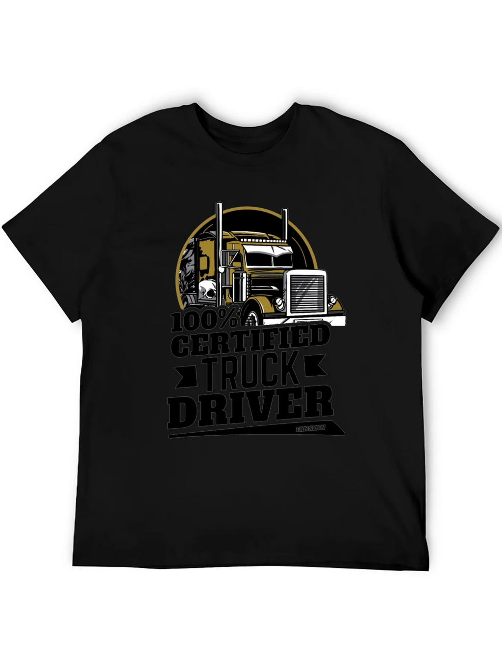 100% Certified Truck Driver Black T-Shirt product image 3