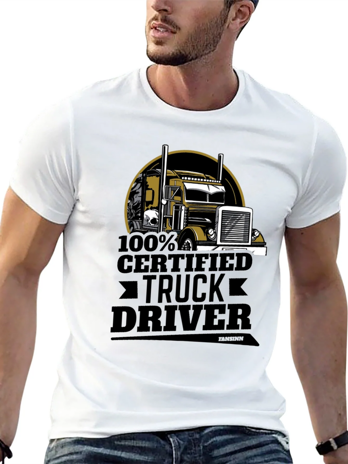 100% Certified Truck Driver Black T-Shirt product image 8