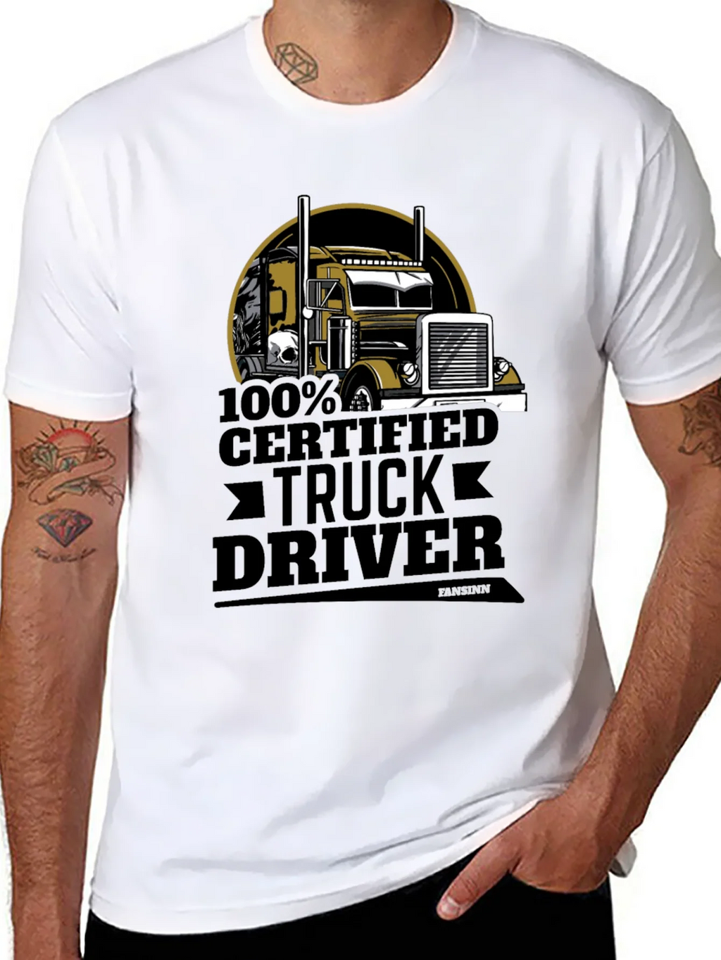100% Certified Truck Driver Black T-Shirt product image 5