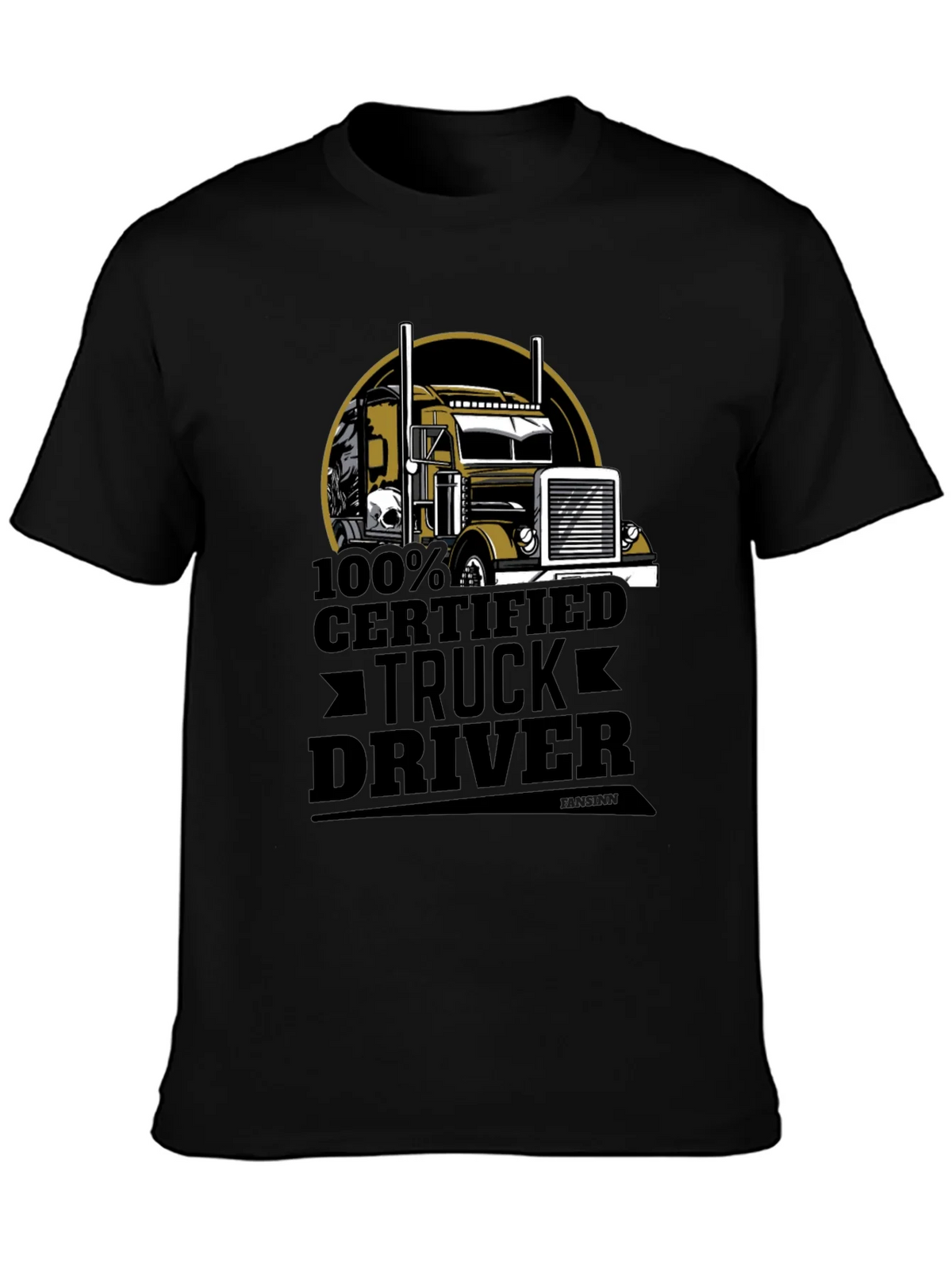100% Certified Truck Driver Black T-Shirt product image 2