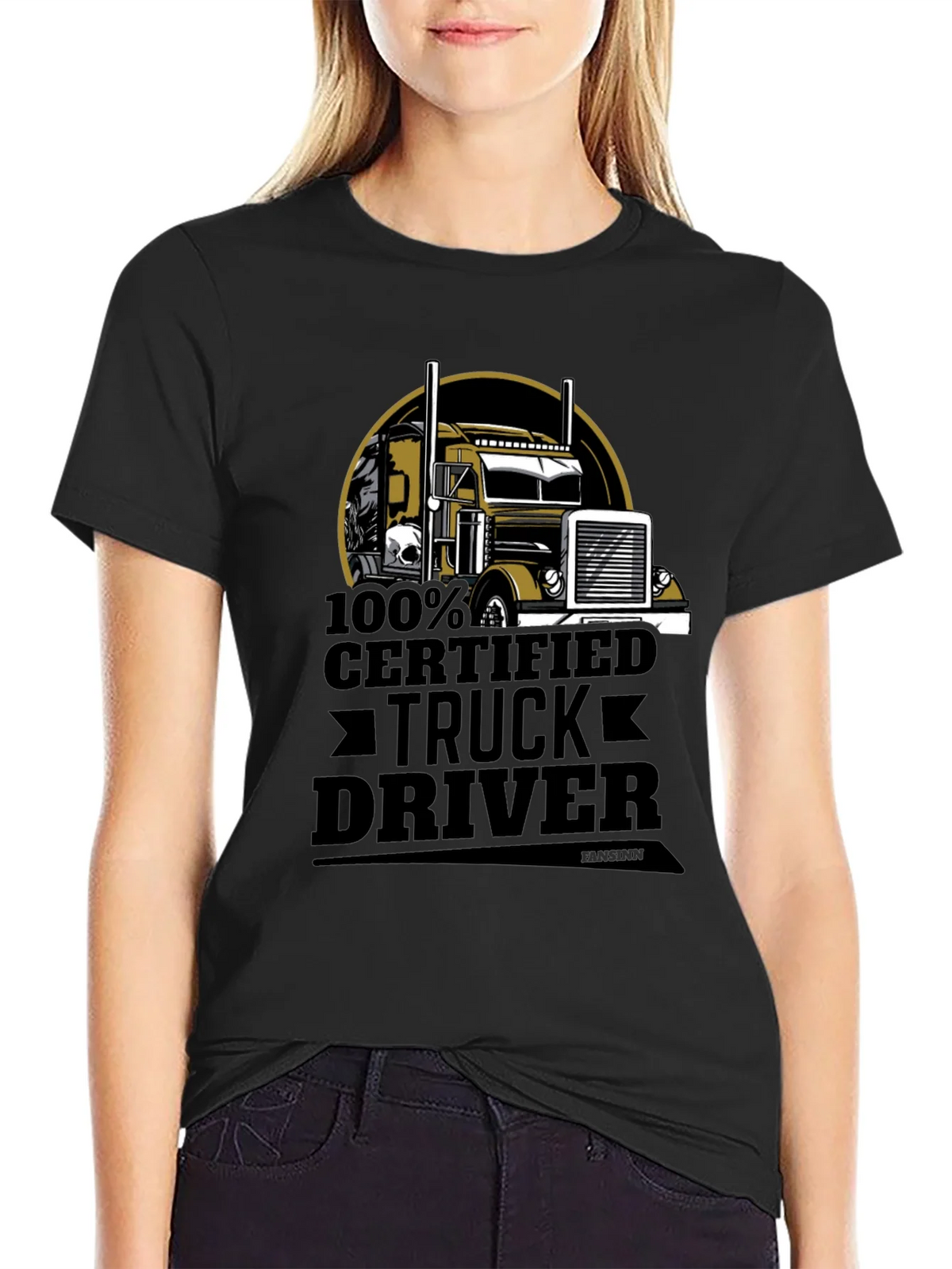 100% Certified Truck Driver Black T-Shirt product image 1