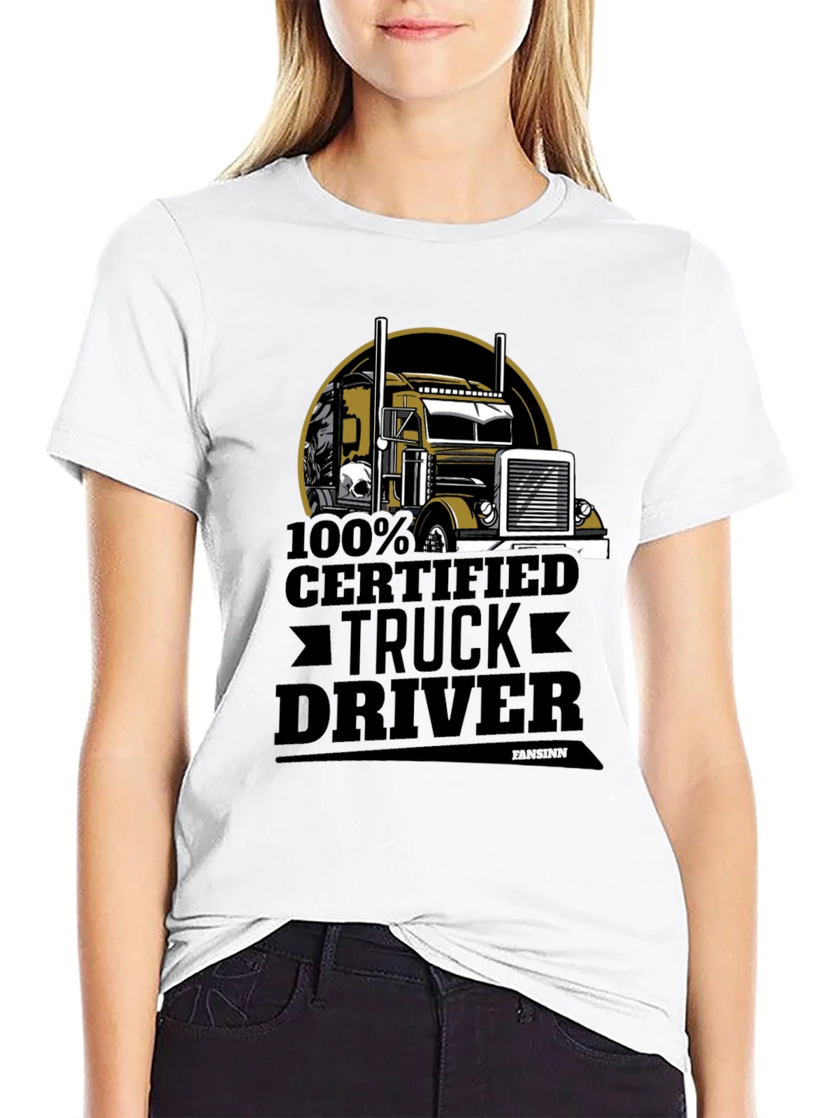 100% Certified Truck Driver Black T-Shirt product image 6
