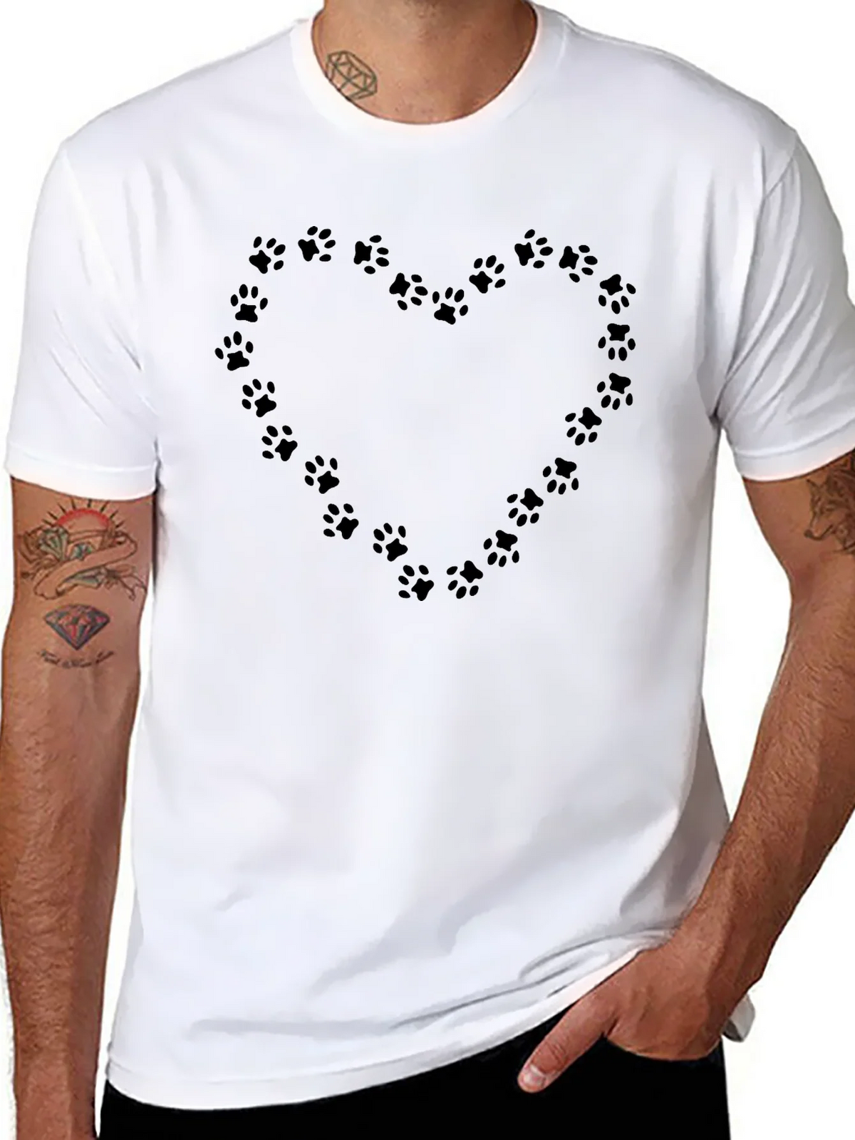 Paw Print Heart T-Shirt - Black product image 6
