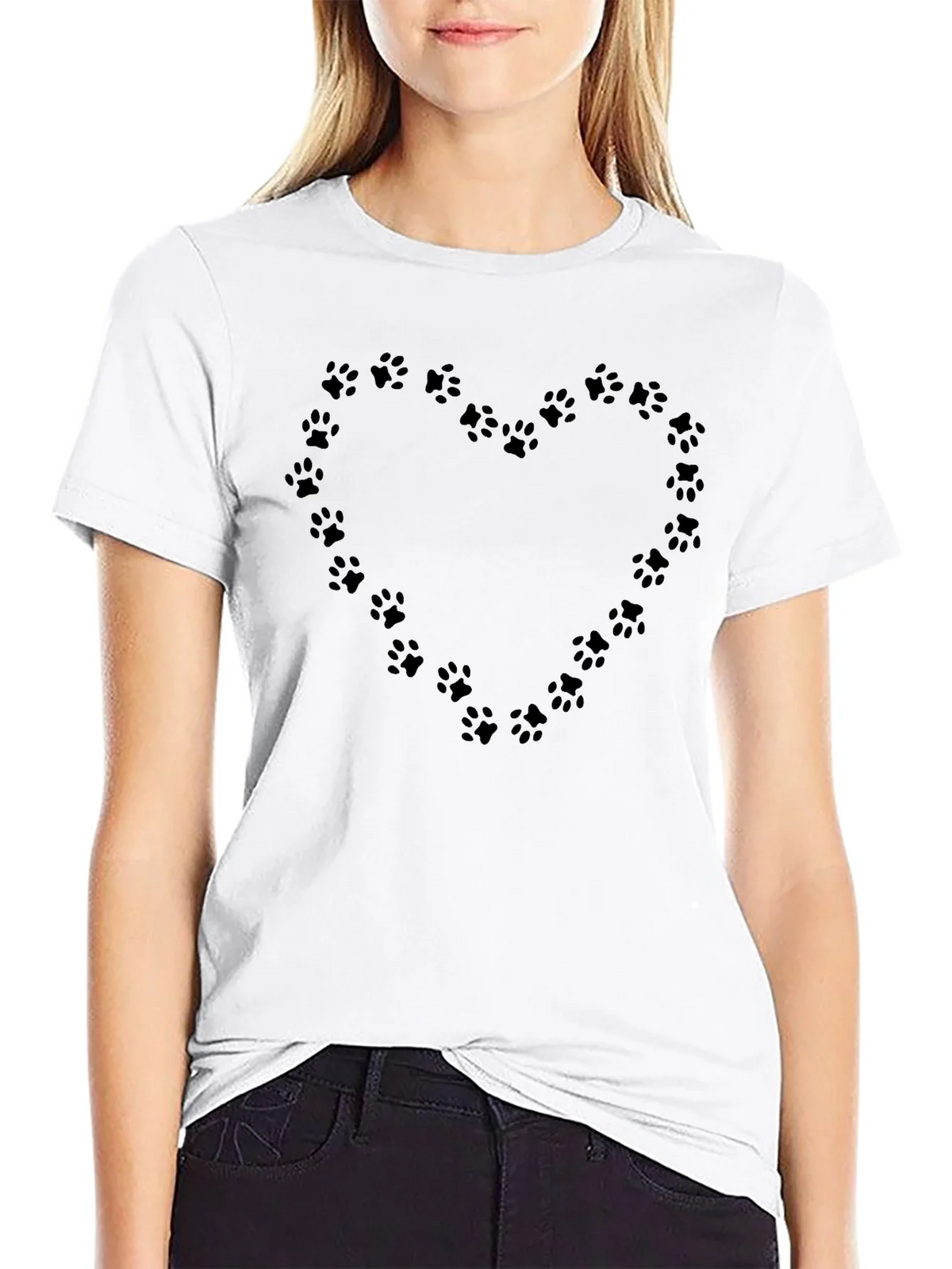 Paw Print Heart T-Shirt - Black product image 7