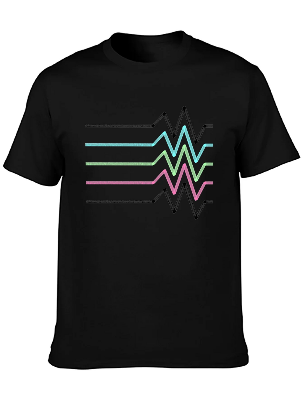 Retro Heartbeat Line T-Shirt - Black product image 3