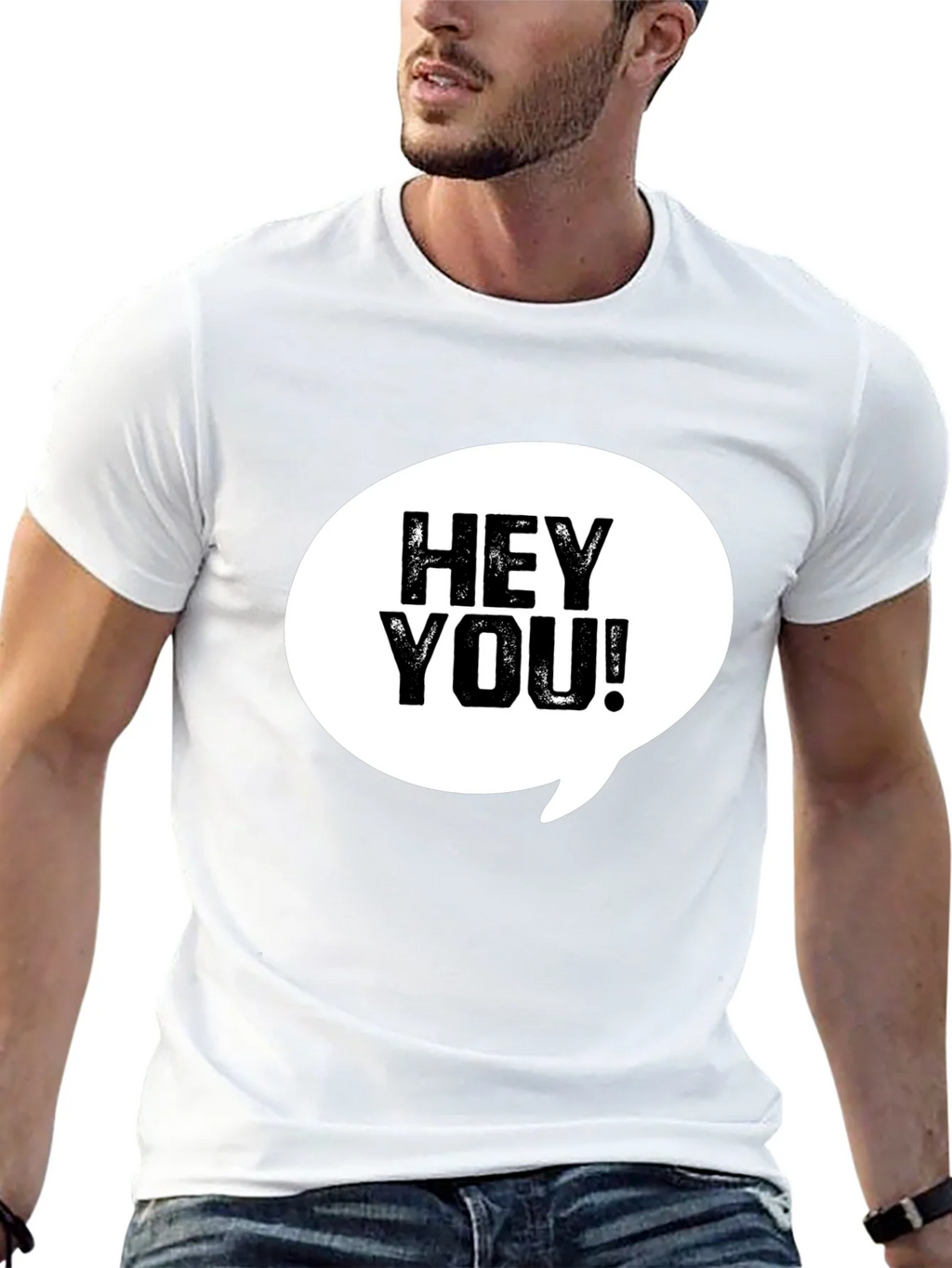 Hey You! Graphic Print Crew Neck T-Shirt product image 6