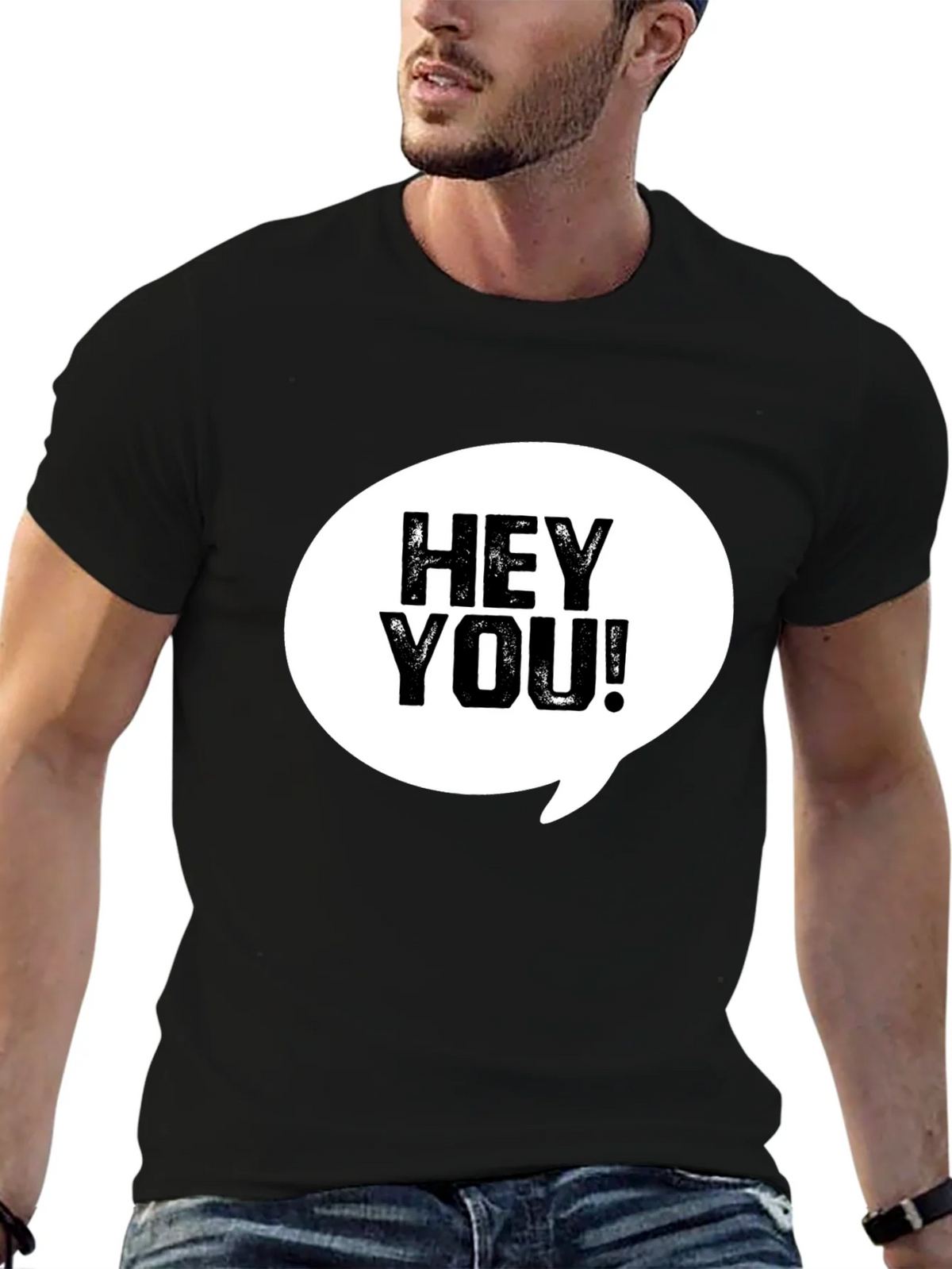 Hey You! Graphic Print Crew Neck T-Shirt product image 2