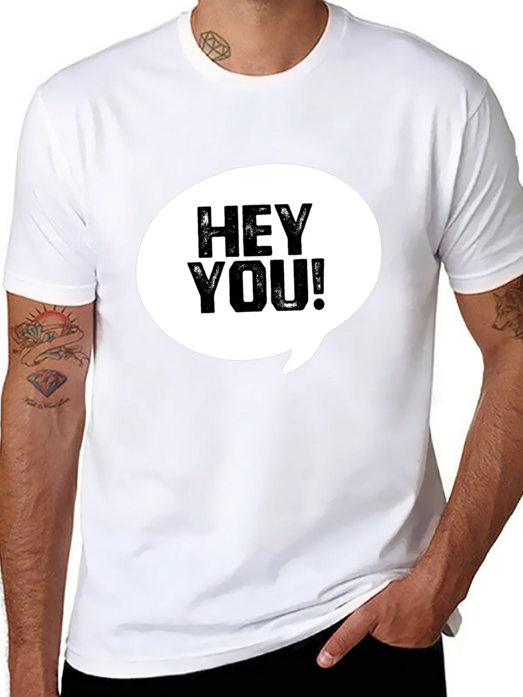 Hey You! Graphic Print Crew Neck T-Shirt product image 3
