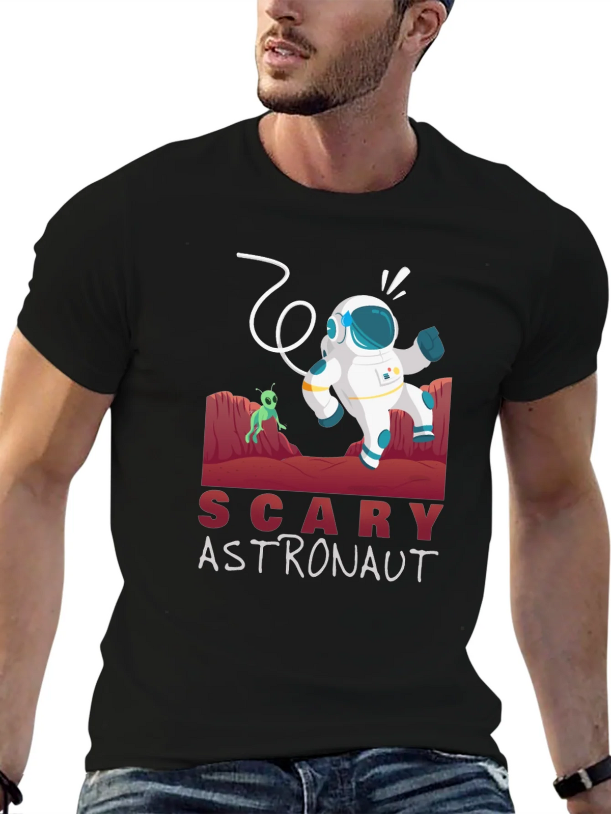 Scary Astronaut Graphic Tee product image 6