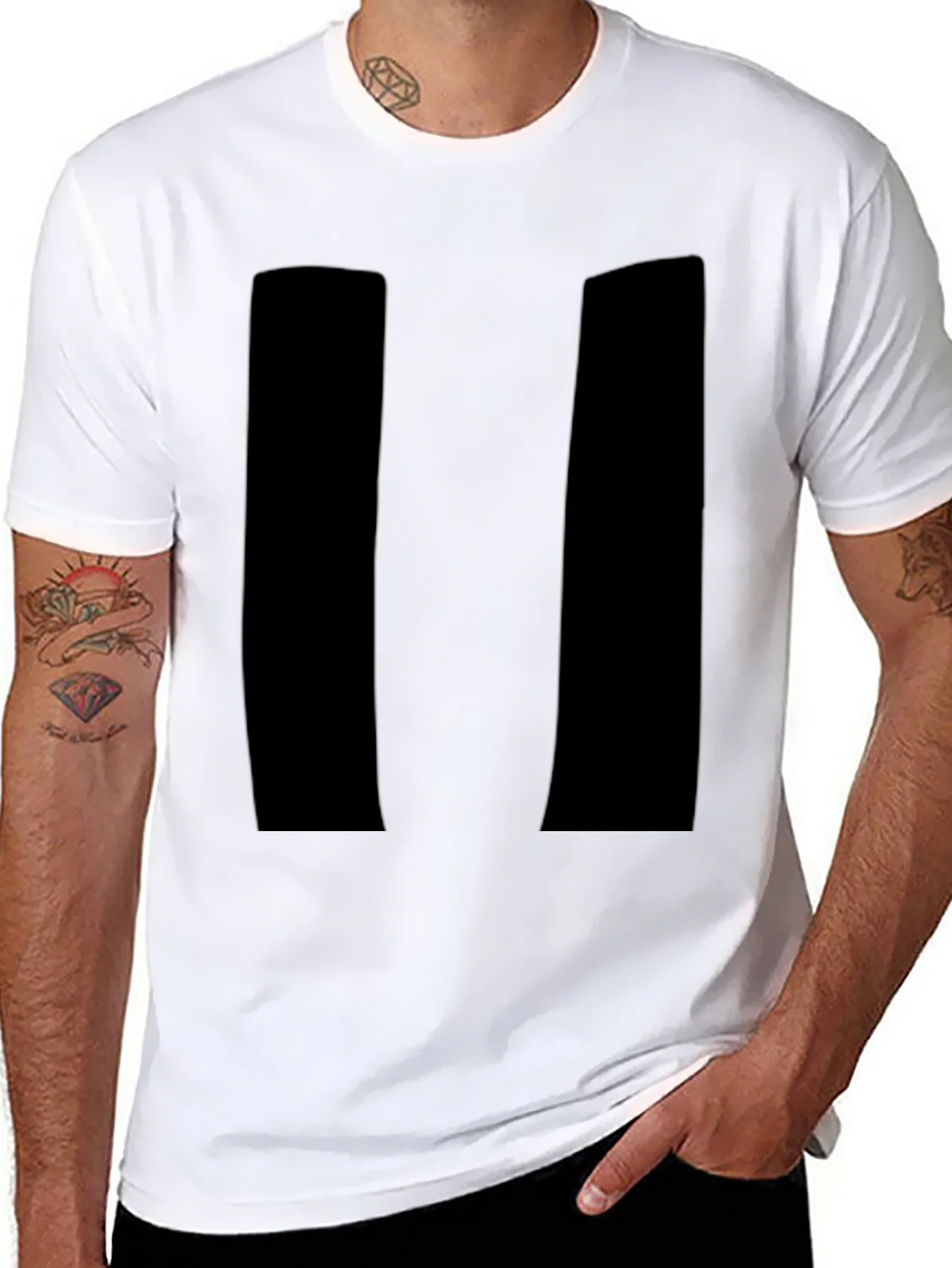 Mens Black Pause Symbol Graphic T-Shirt product image 4